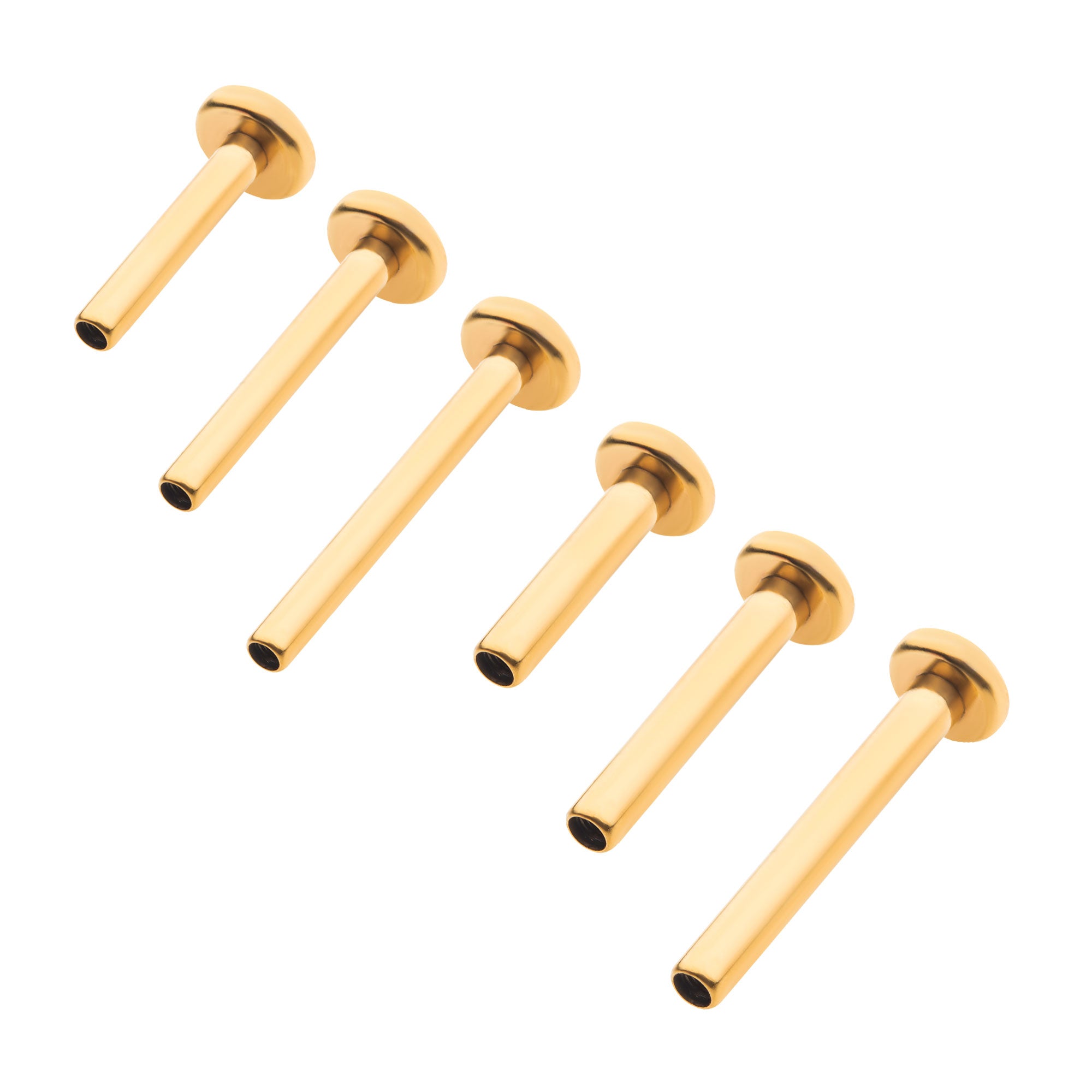 24KT Gold PVD Titanium Internally Threaded Micro Labret Pin with 3mm Base