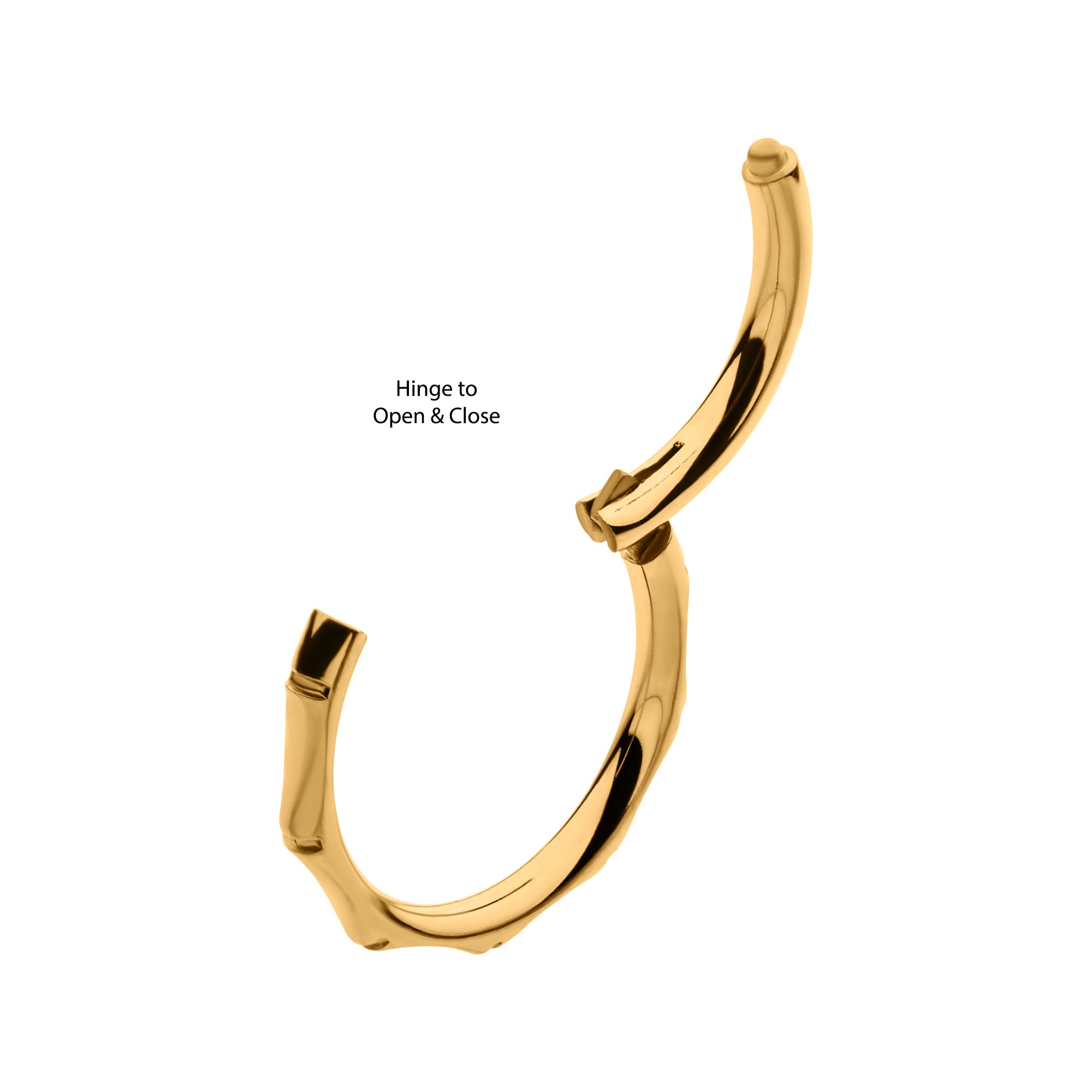 24Kt Gold PVD Titanium Bamboo Side Facing Hinged Segment Clicker