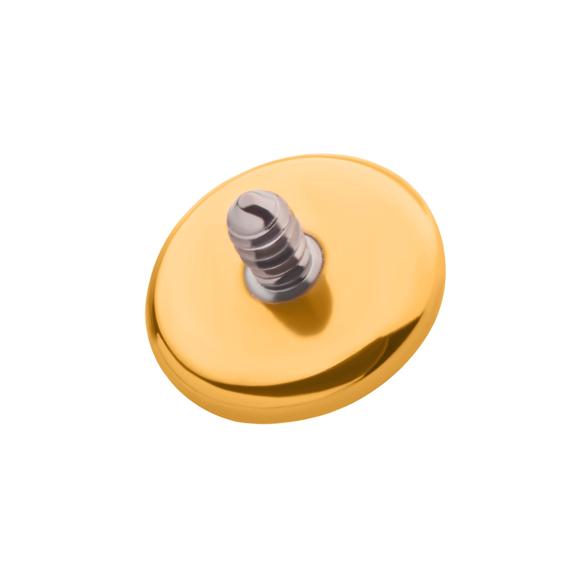 24Kt Gold PVD Titanium Internally Threaded Flat Disc Top