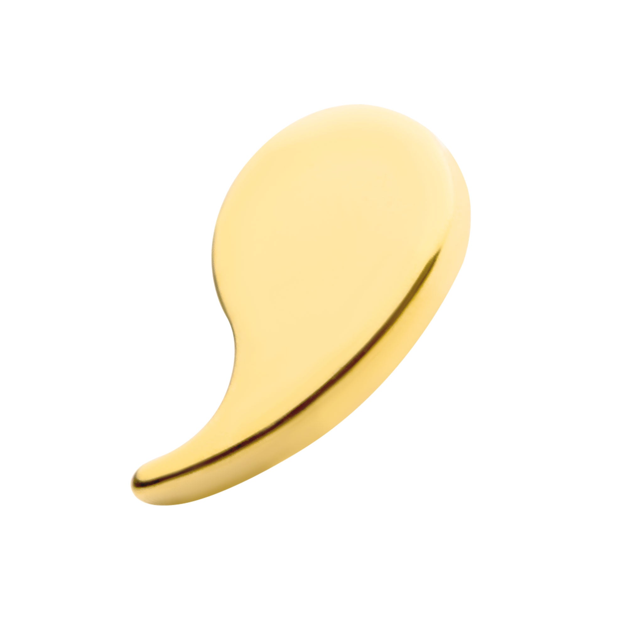 24KT Gold PVD Titanium Internally Threaded with Teardrop Top