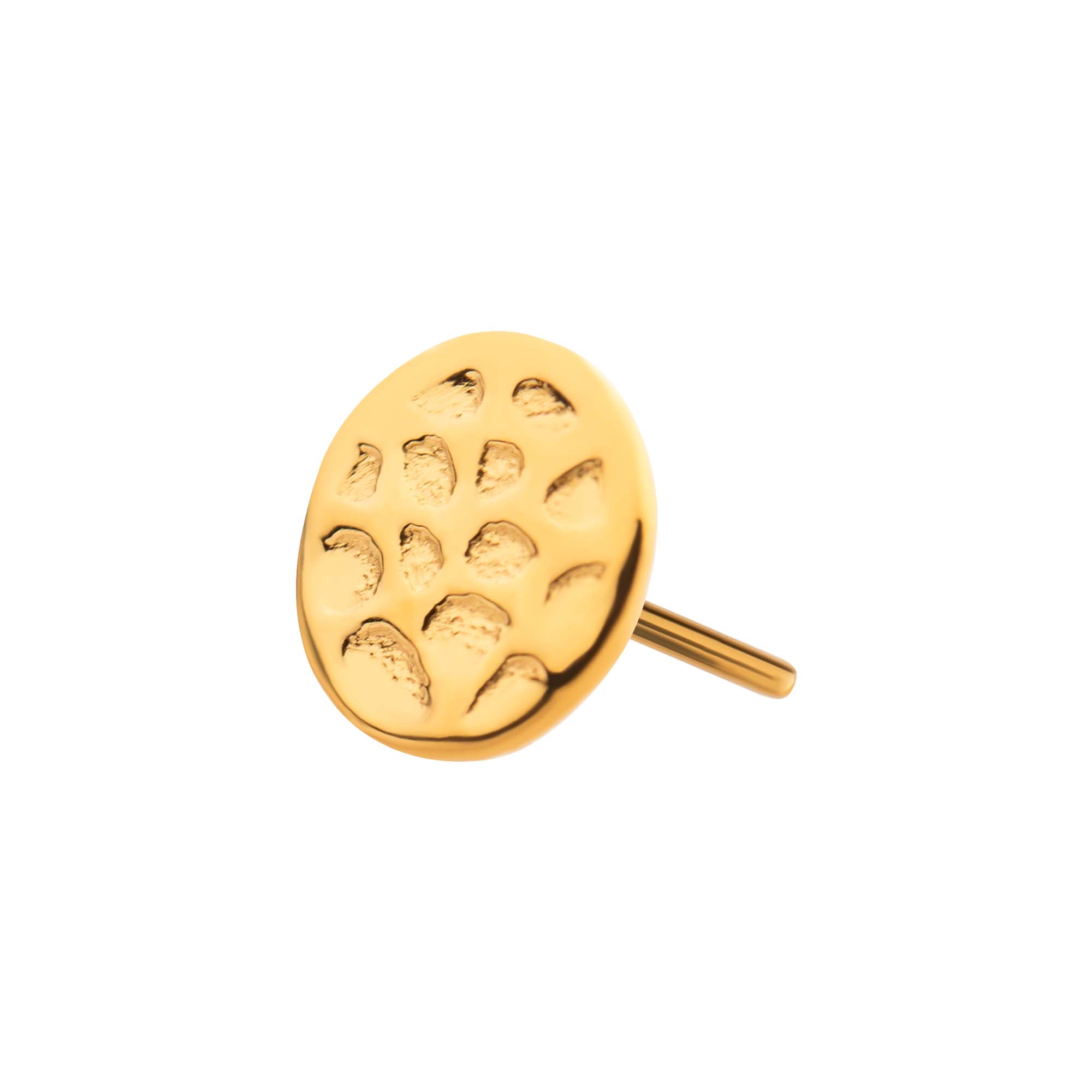 24Kt Gold PVD Titanium Threadless Hammered Disk Top