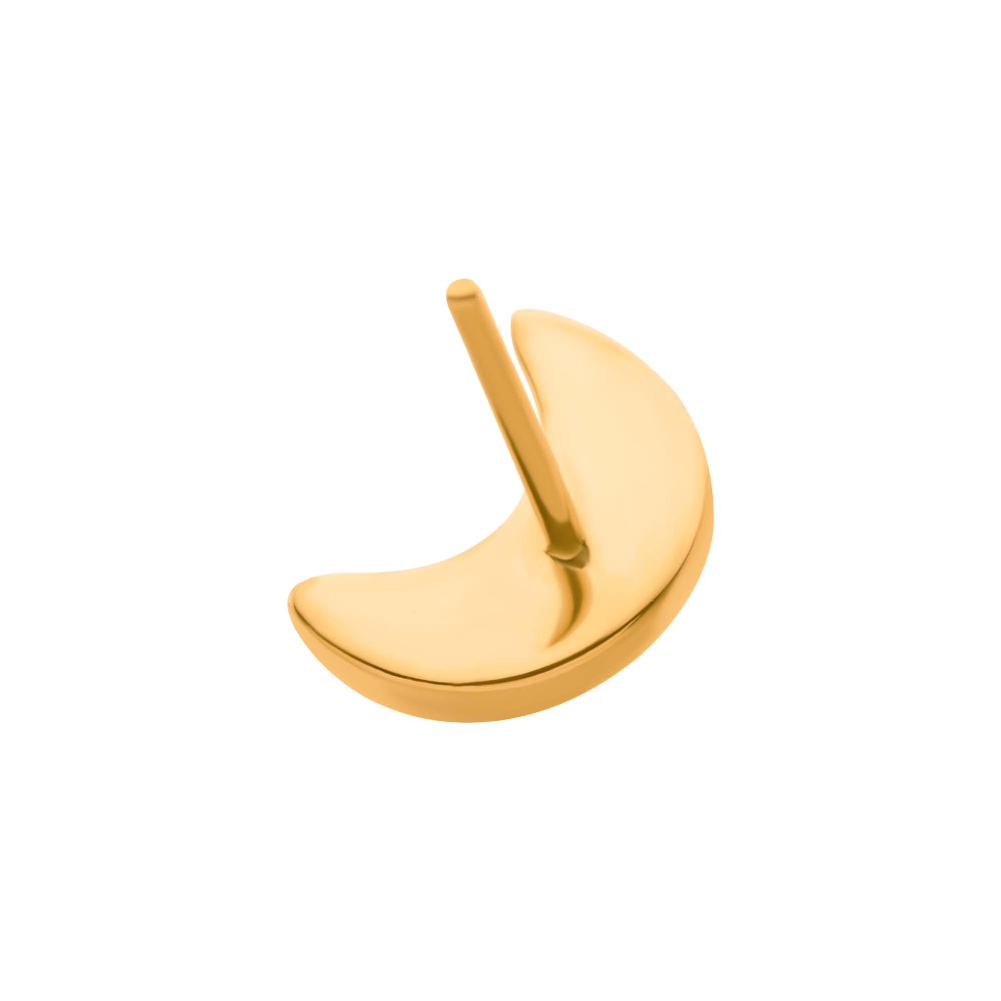 24Kt Gold PVD Titanium Threadless Hammered Crescent Moon Top