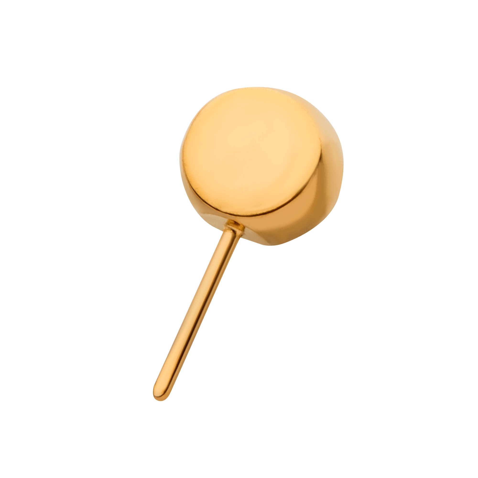 24kt Gold PVD Titanium Threadless Swarovski Crystal Side Facing Top