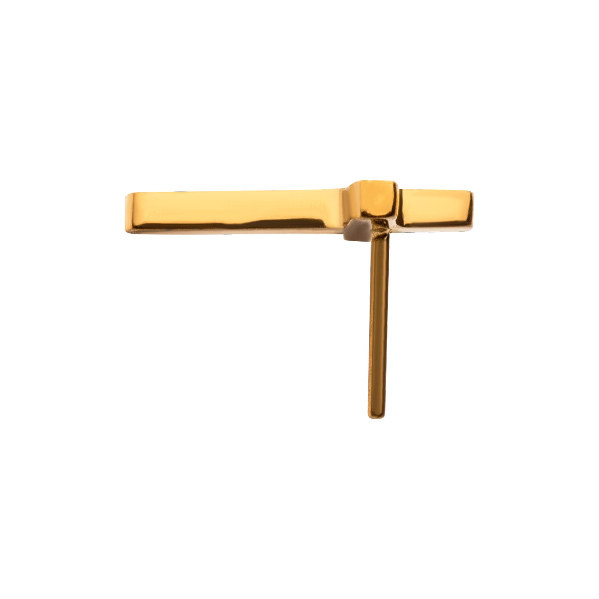 24kt Gold PVD Titanium Threadless Cross Top
