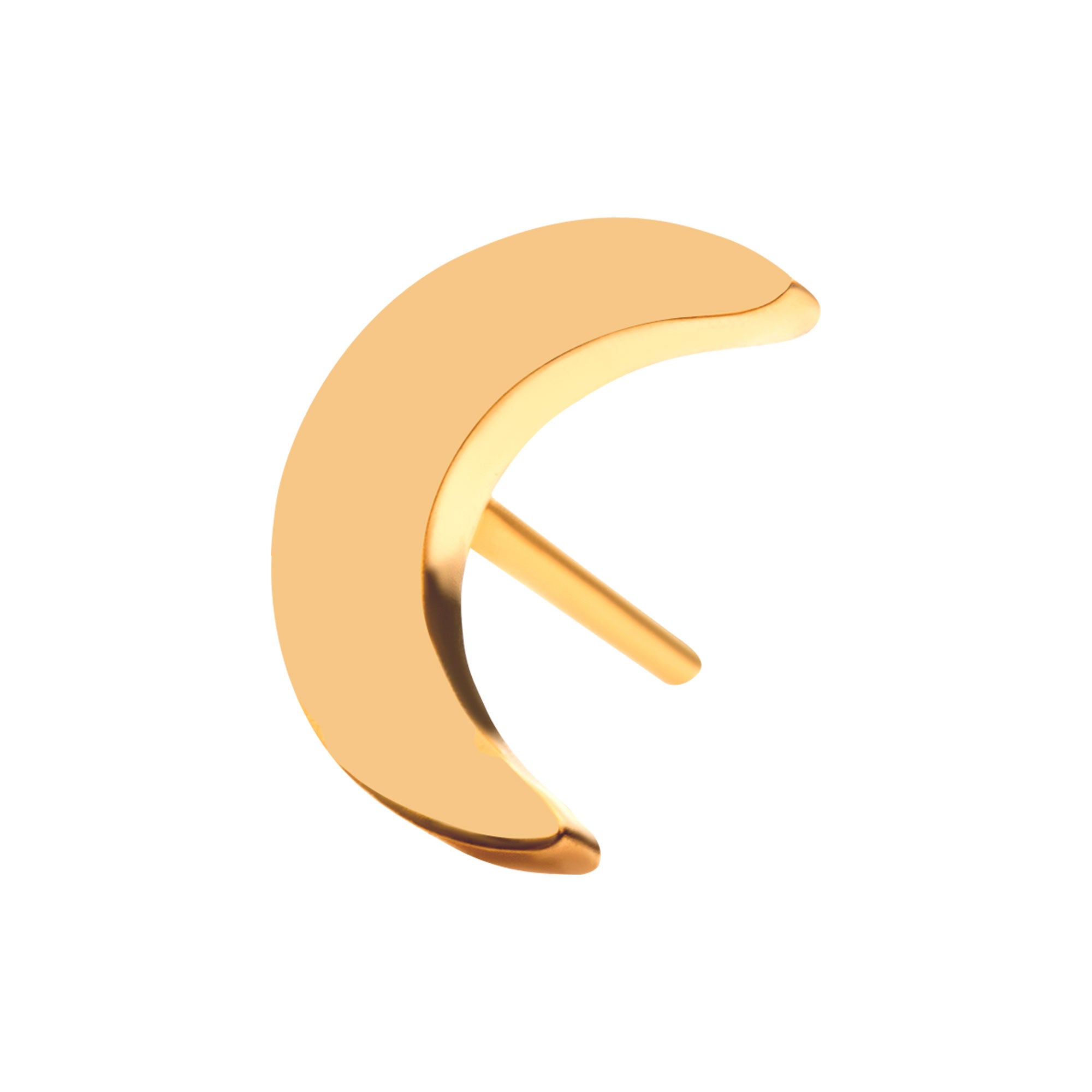 24Kt Gold PVD Titanium Threadless Crescent Moon Top