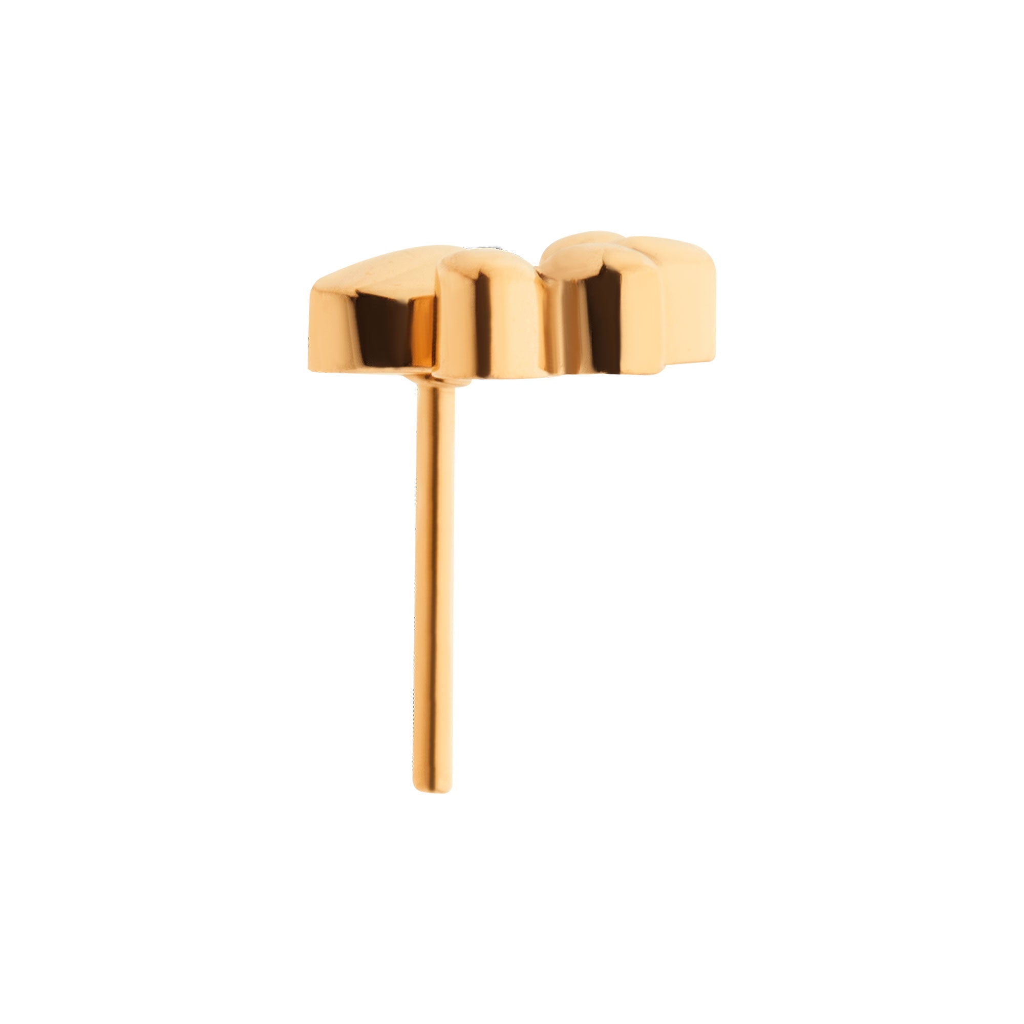 24kt Gold PVD Titanium Threadless Paw Top