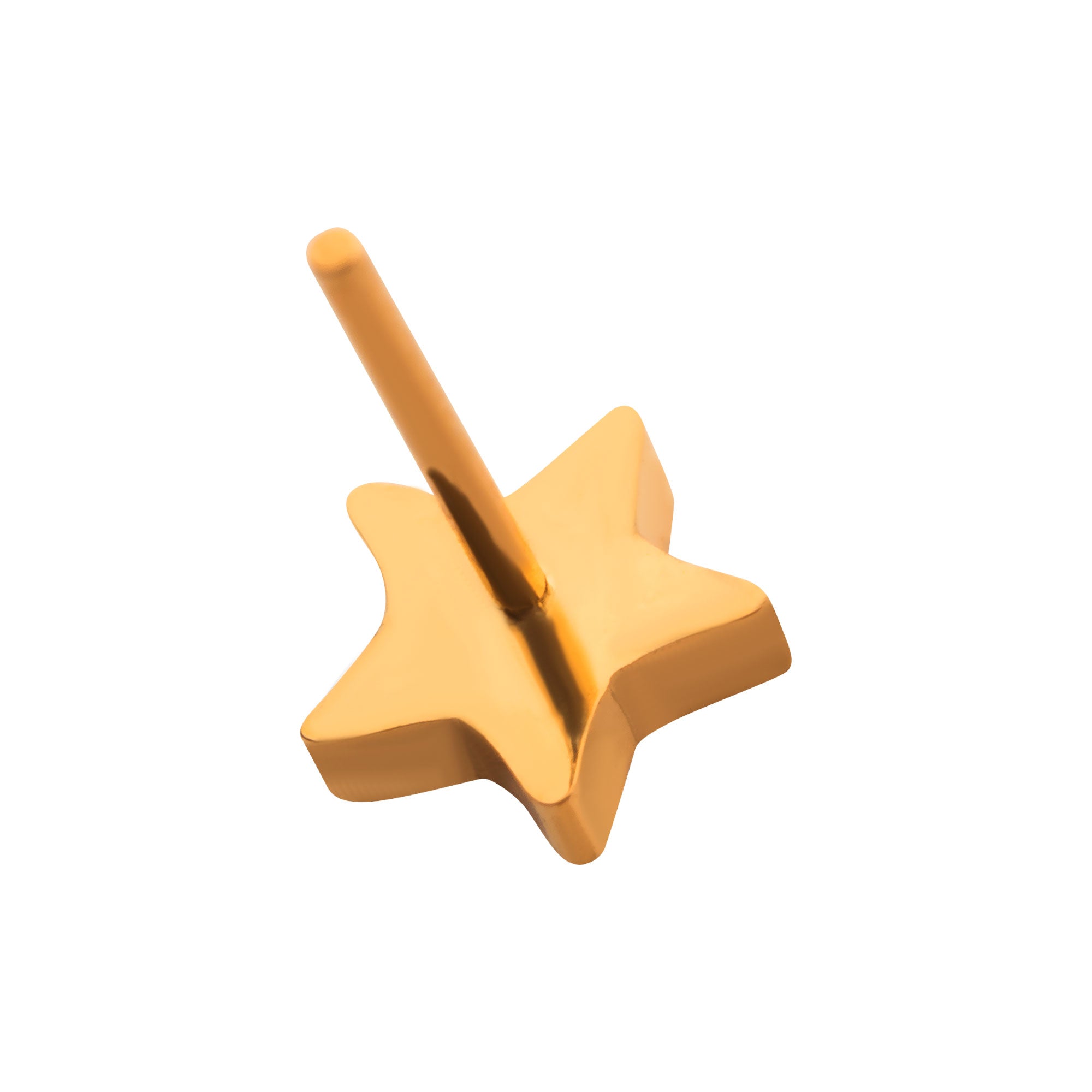 24kt Gold PVD Titanium Threadless Star Top