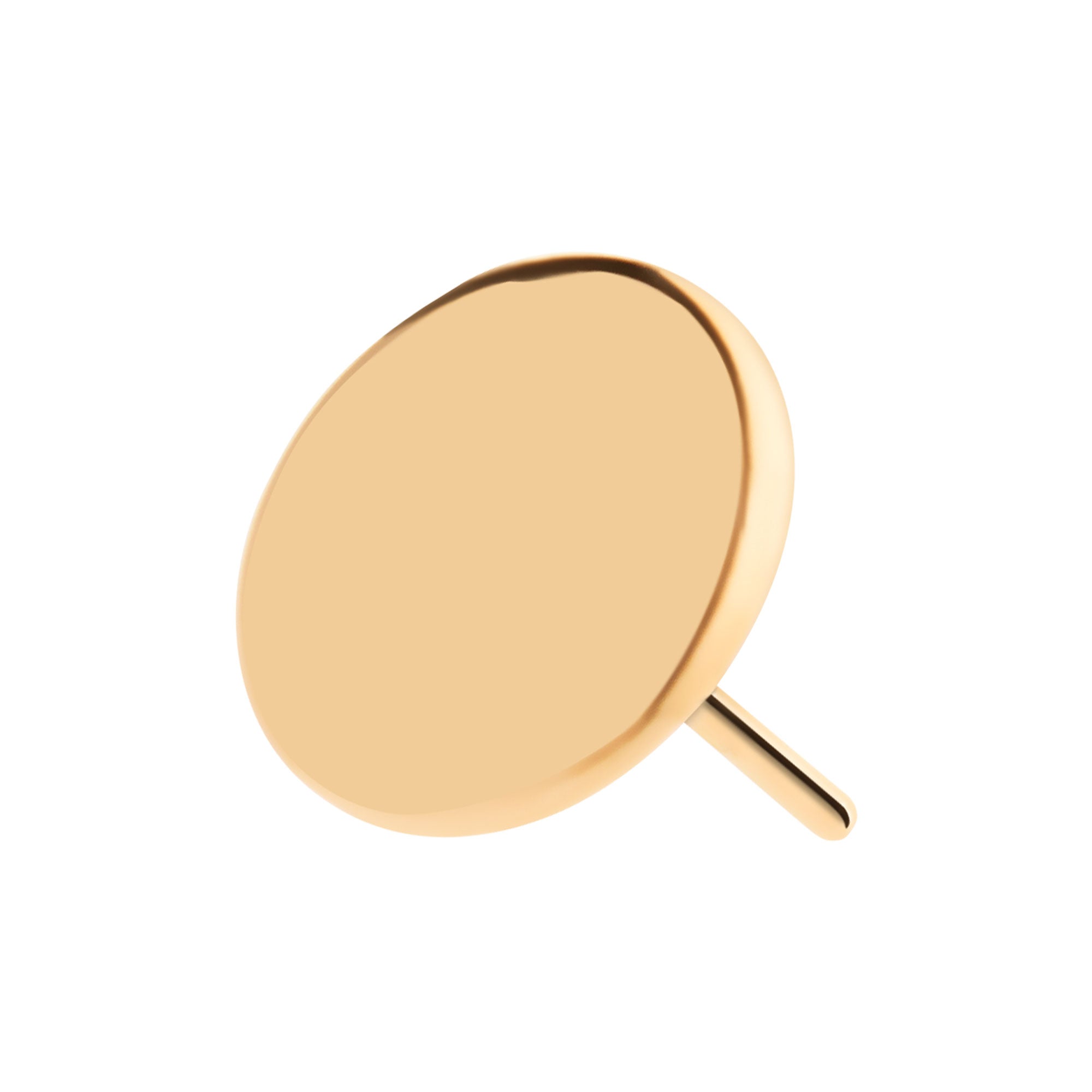 24kt Gold PVD Titanium Threadless Flat Disc Top