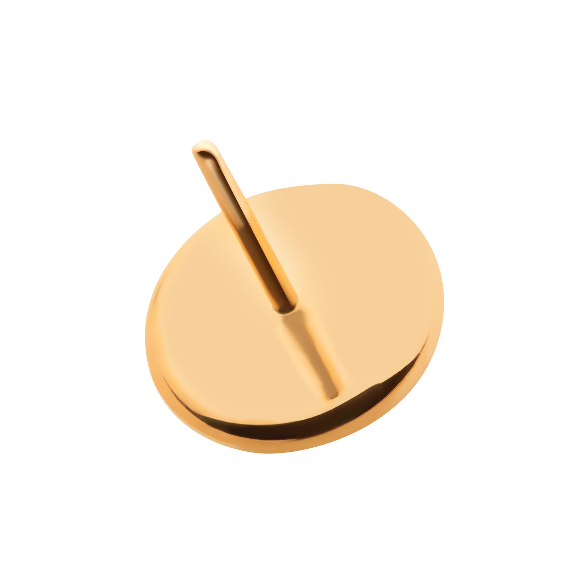 24kt Gold PVD Titanium Threadless Flat Disc Top