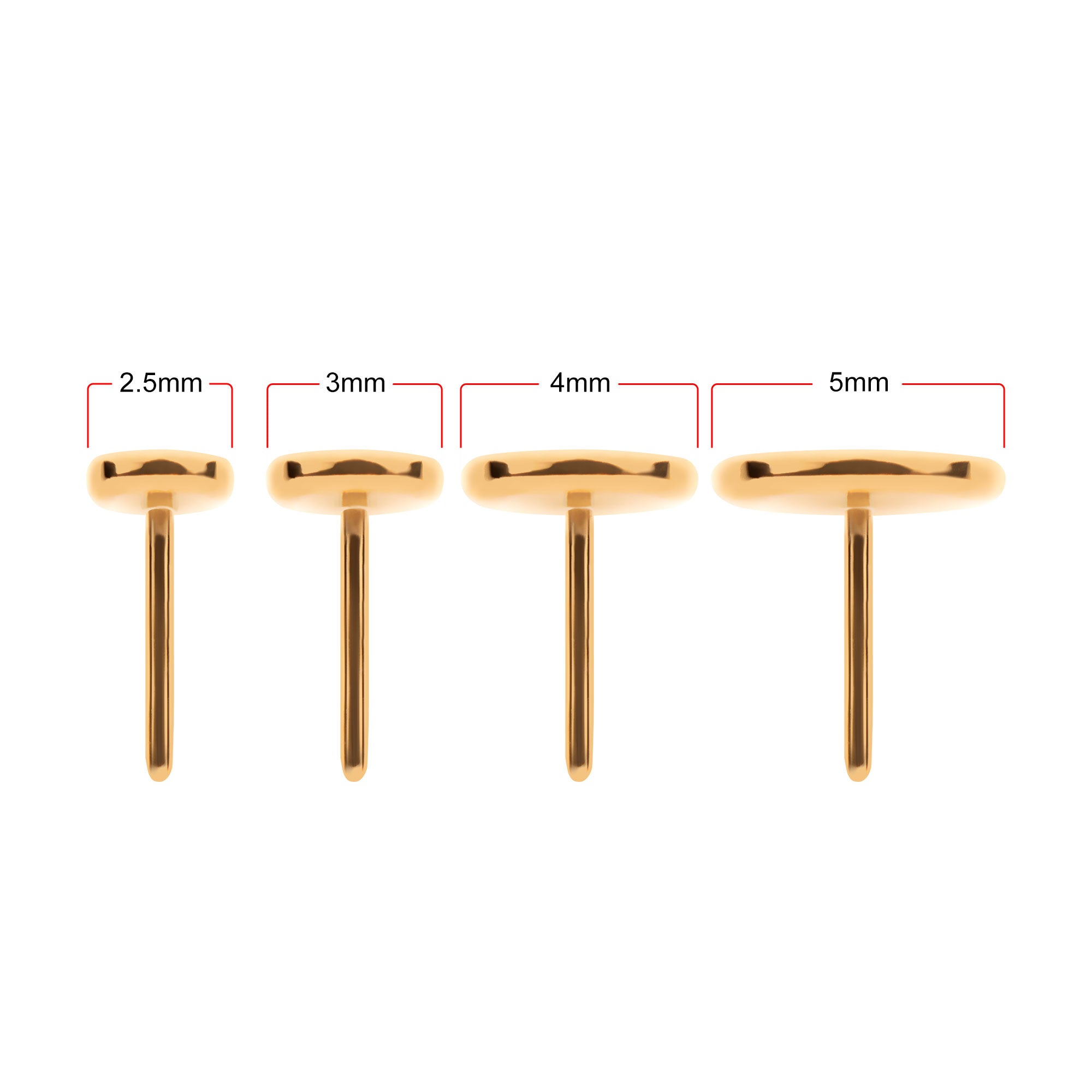 24kt Gold PVD Titanium Threadless Flat Disc Top