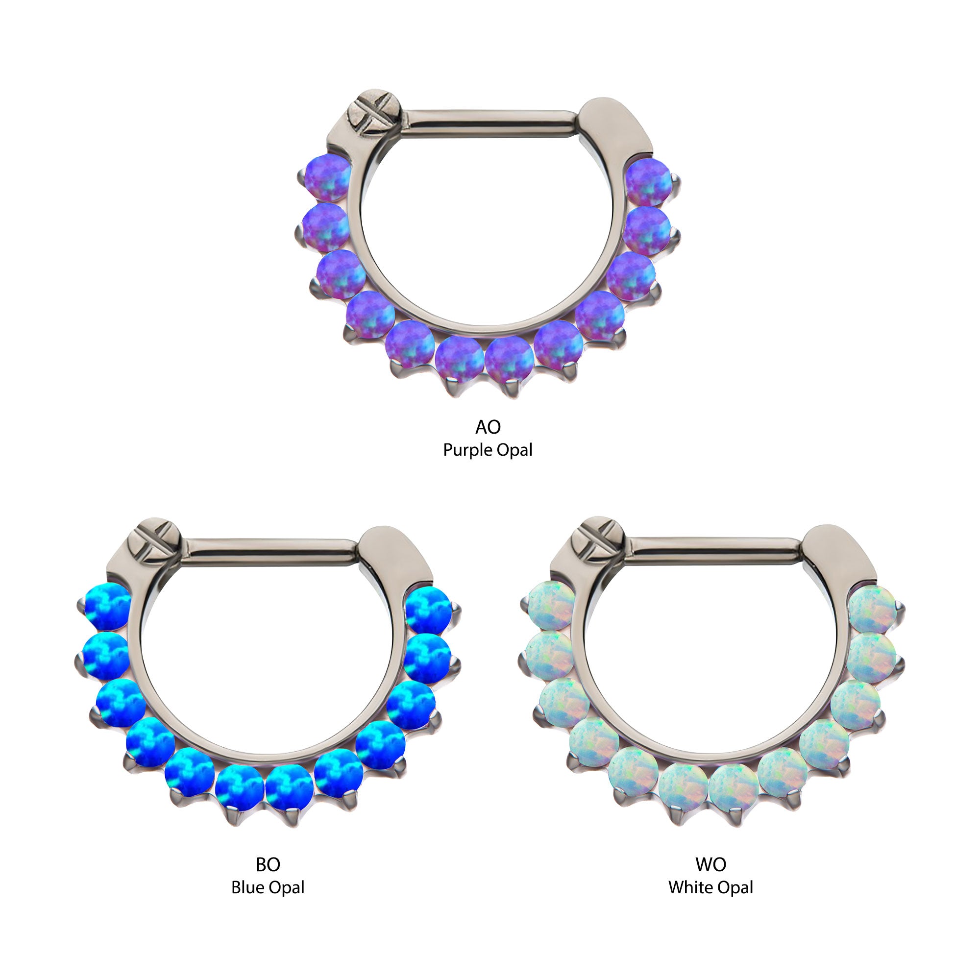 Titanium Prong CZ/Opal Septum Clickers