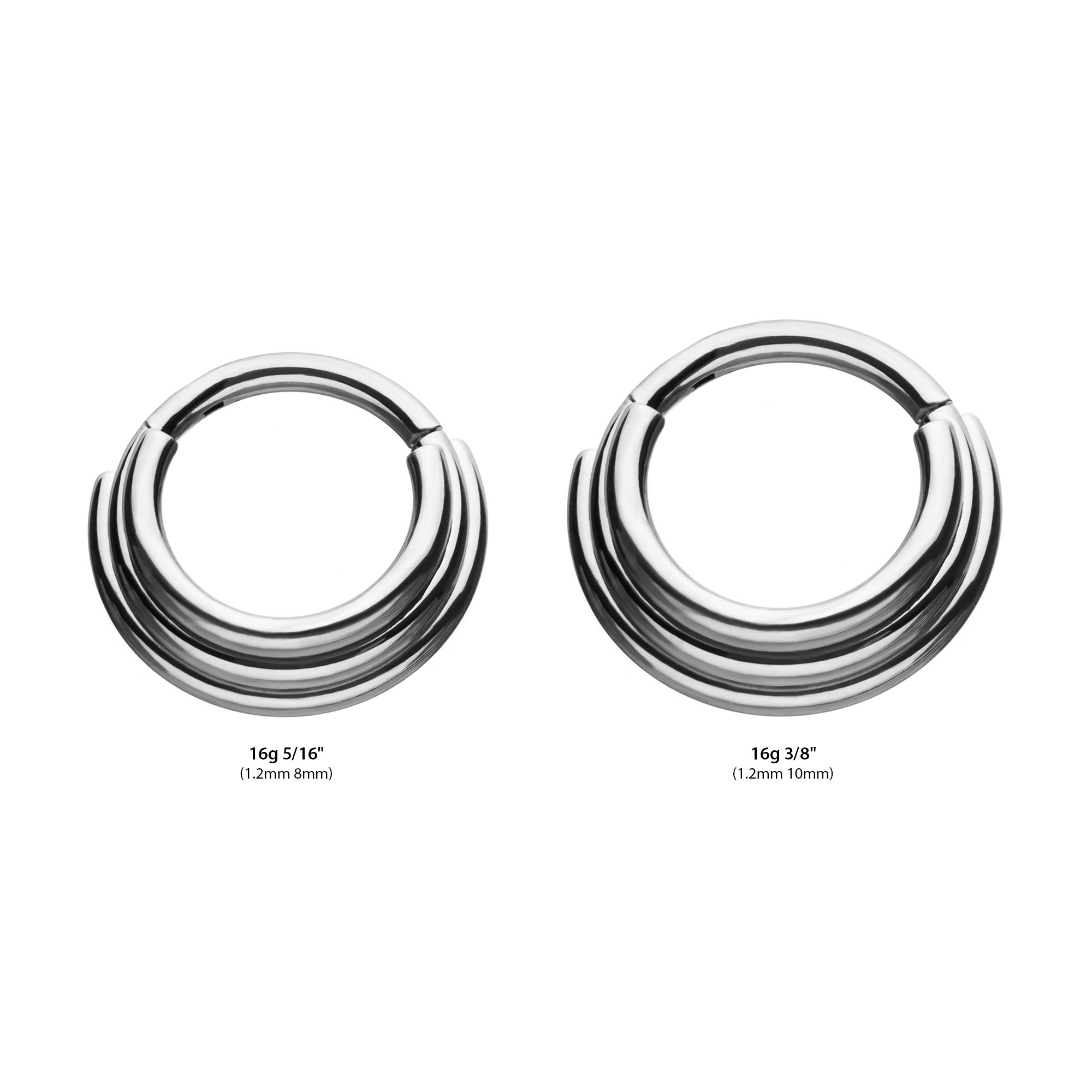 Titanium Terraced Triple Stack Side Facing Hinged Segment Clicker