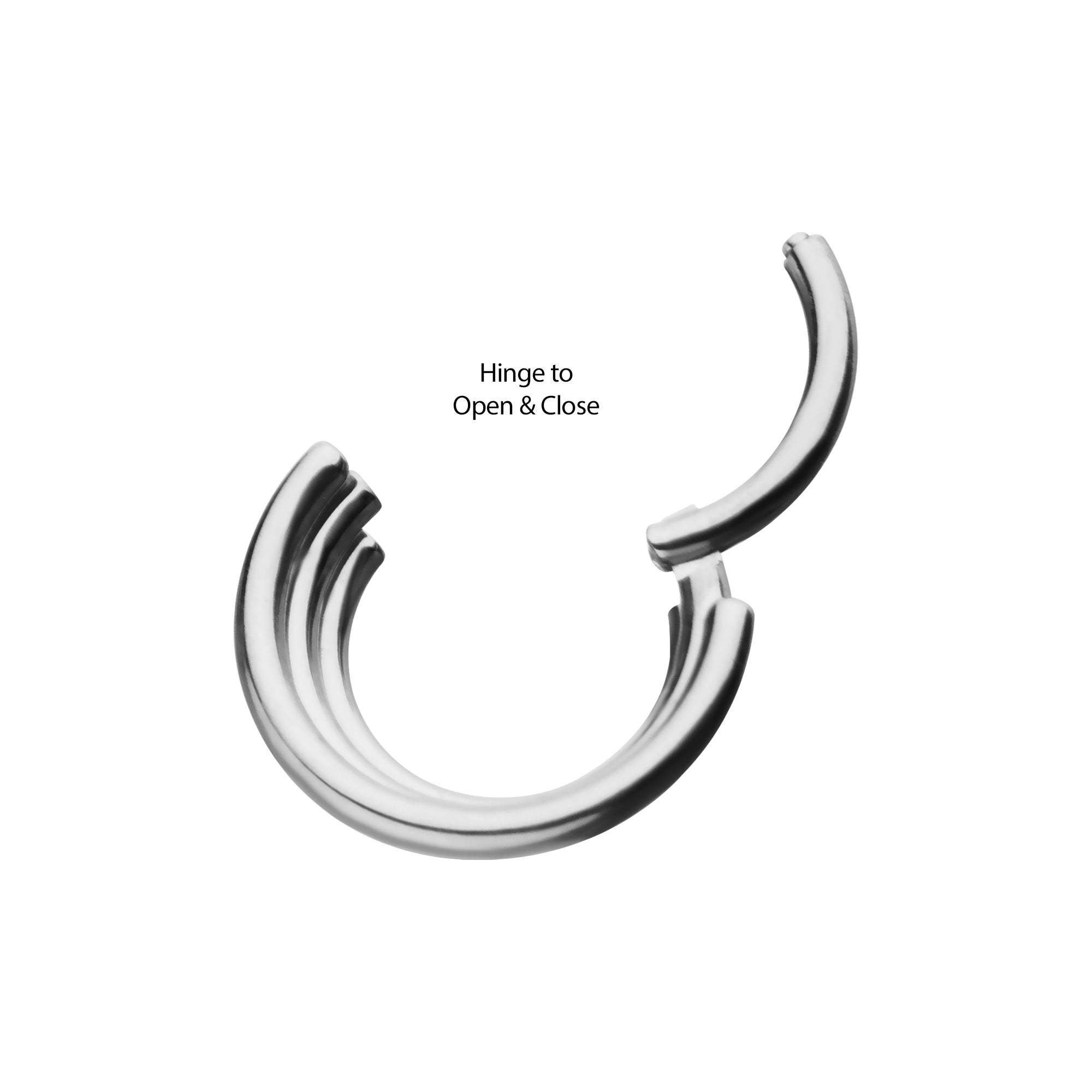 Titanium Terraced Triple Stack Side Facing Hinged Segment Clicker