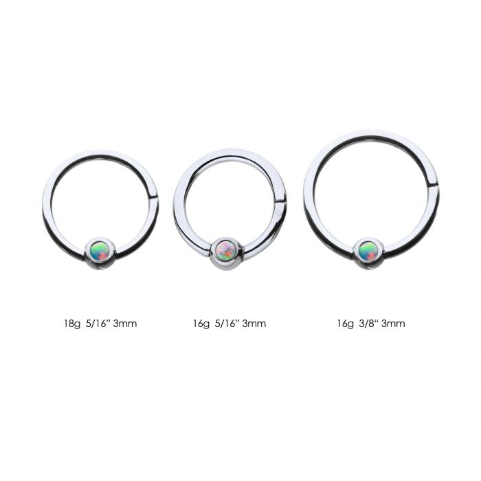 Titanium White Opalite Hinged Segment Ring