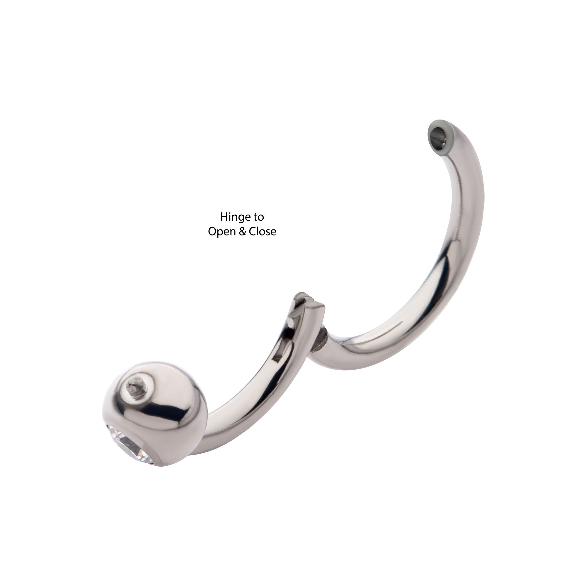 Titanium Ball CZ Side Facing Hinged Segment Clicker