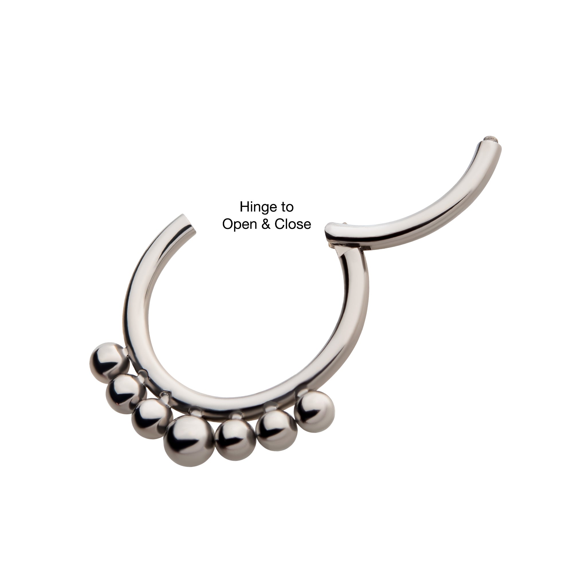Titanium Beaded Front Facing Hinged Segment Clicker