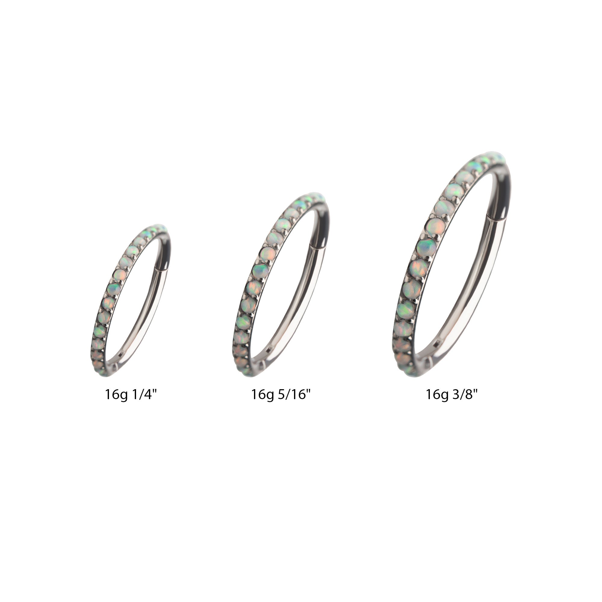 Titanium White Opal Eternity Side Facing Hinged Segment Clicker