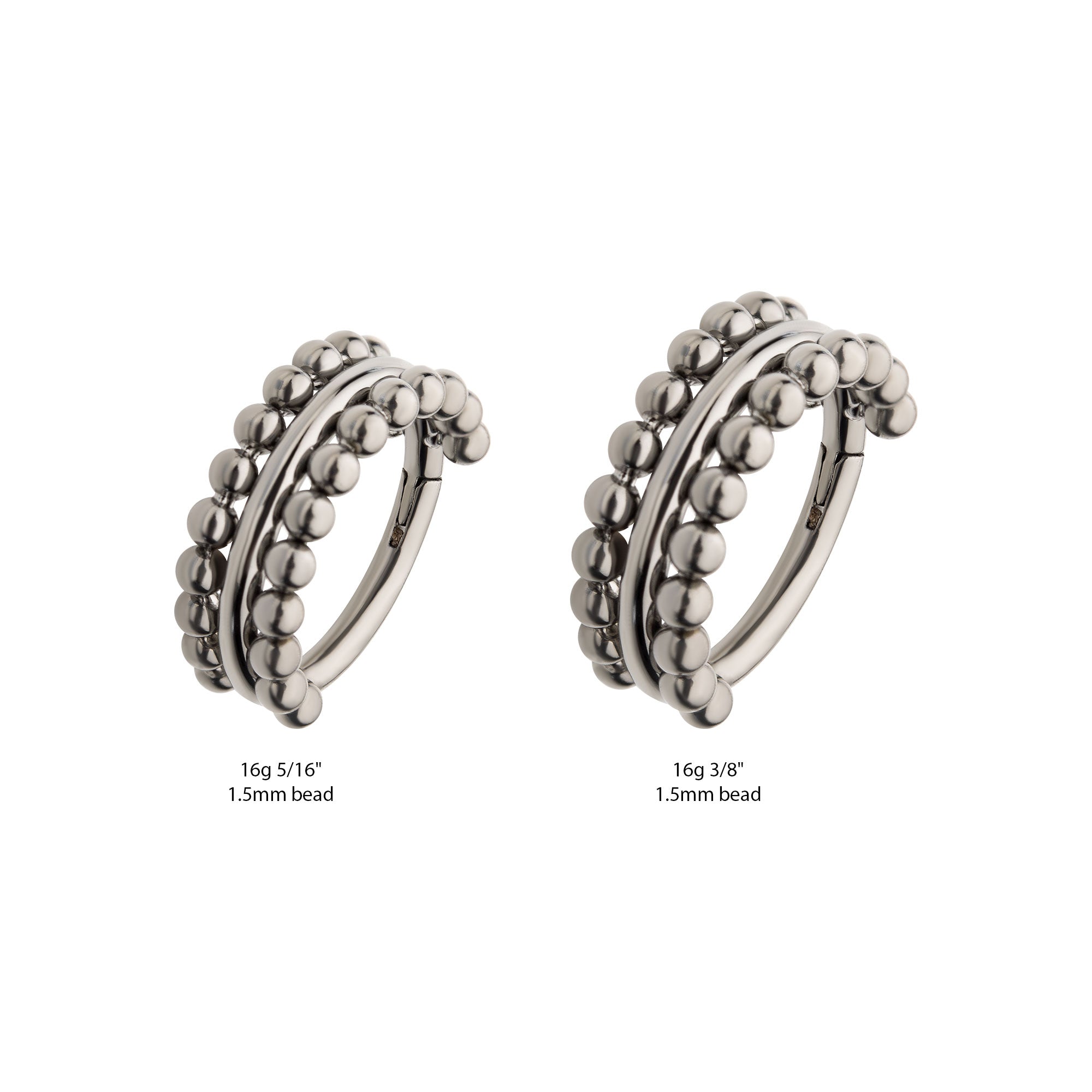 Titanium Double Sided Beads Side Facing Hinged Segment Clicker