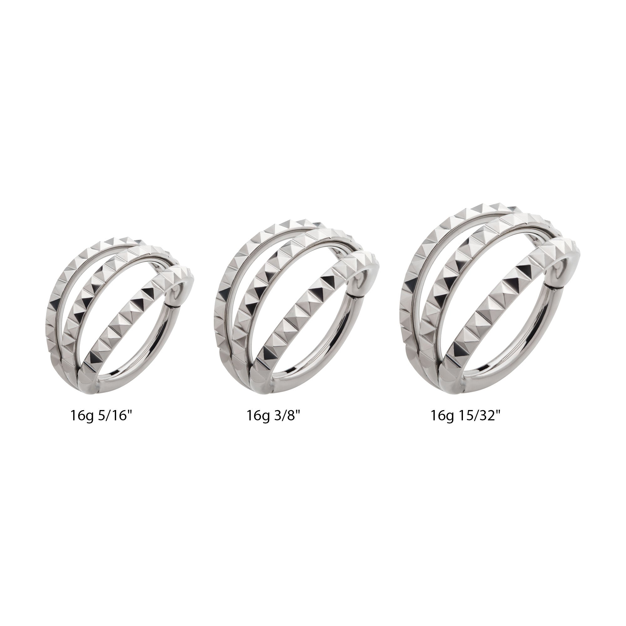 Titanium Triple Fan Out Pyramid Side Facing Hinged Segment Clicker