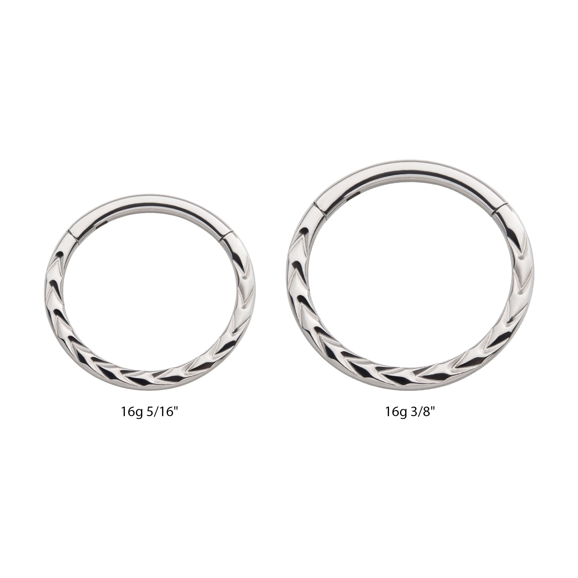 Titanium Chevron Etched Front Facing Hinged Segment Clicker