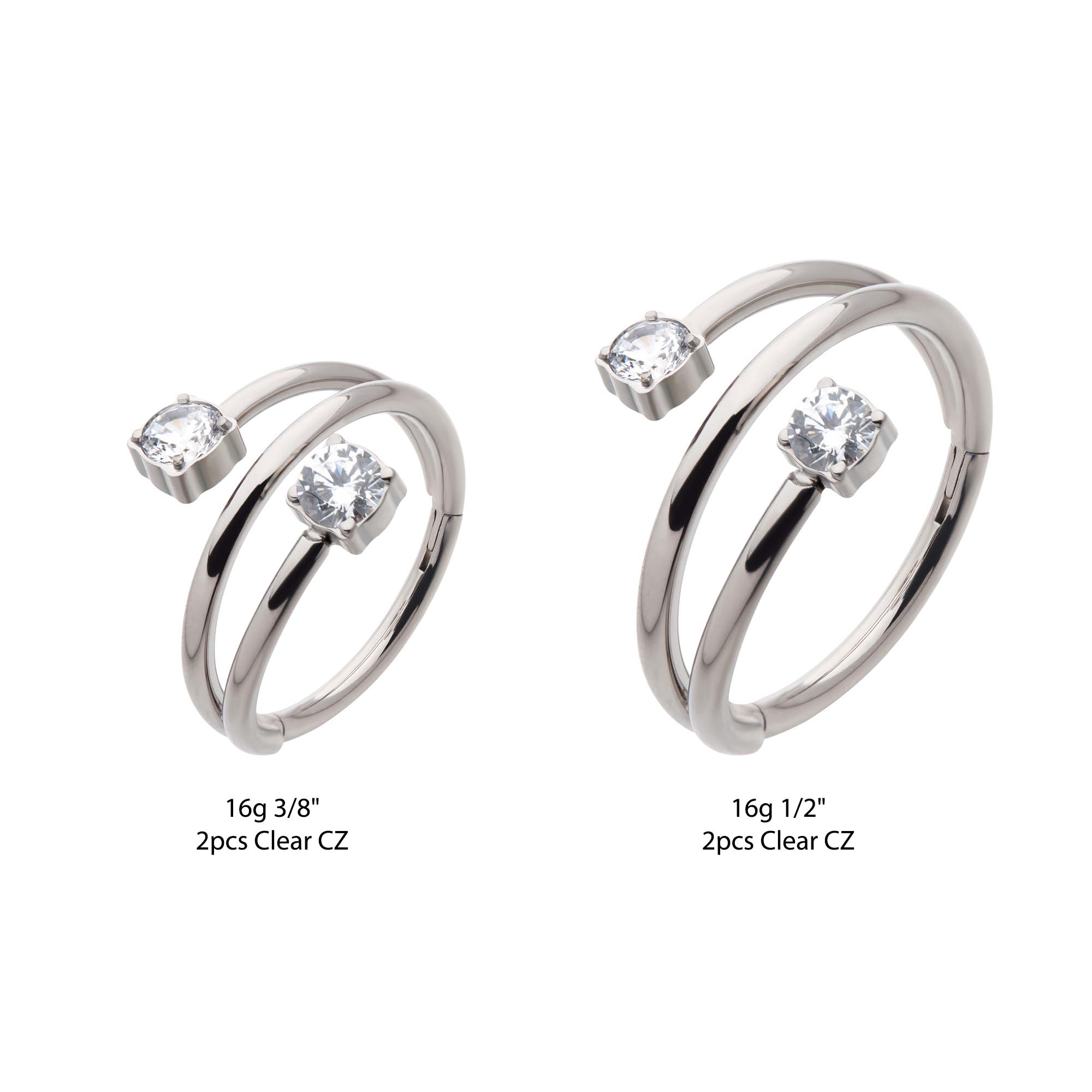 Titanium Twist Round CZ Side Facing Hinged Segment Clicker