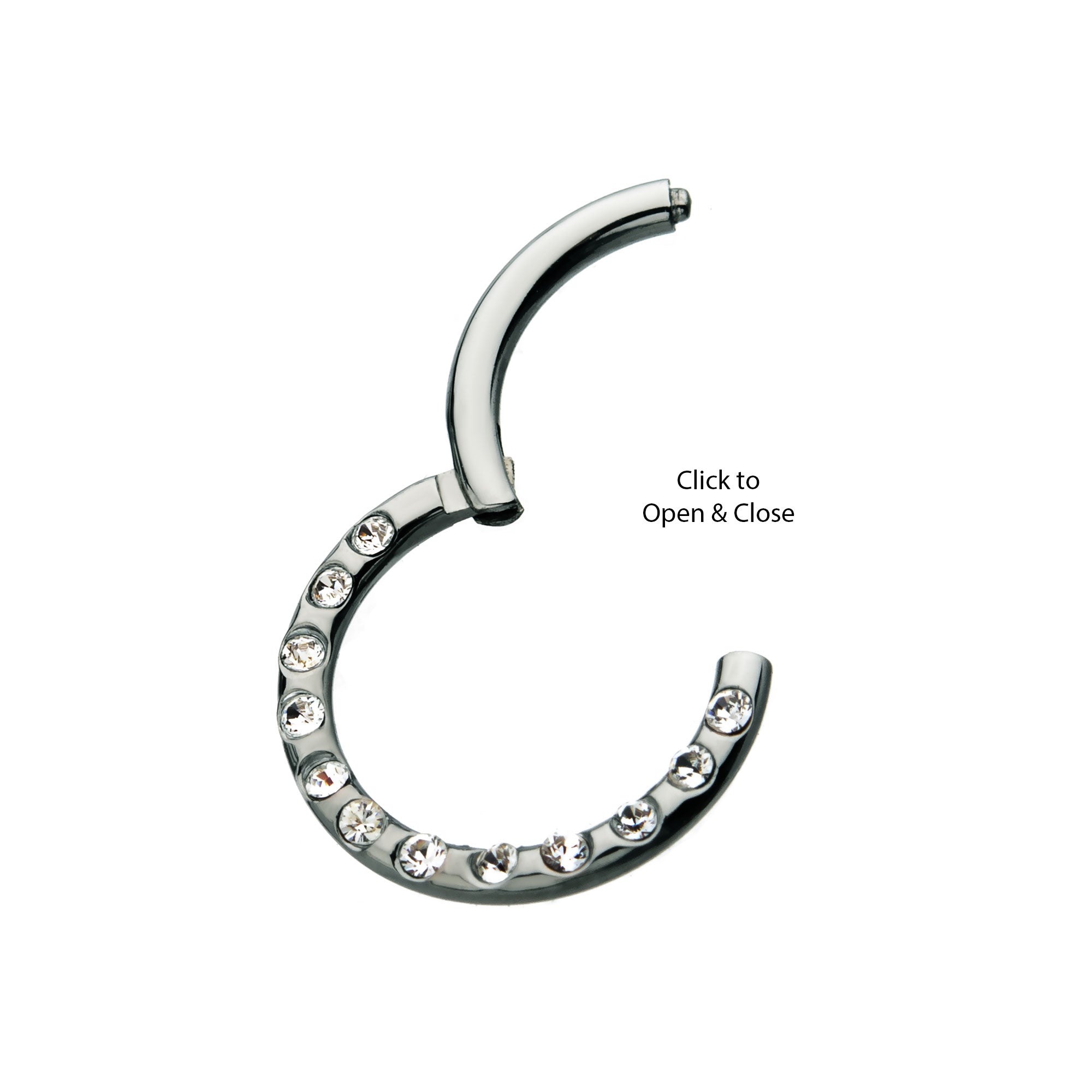 Titanium Bezel Swarovski Crystal Hinged Segment Clicker