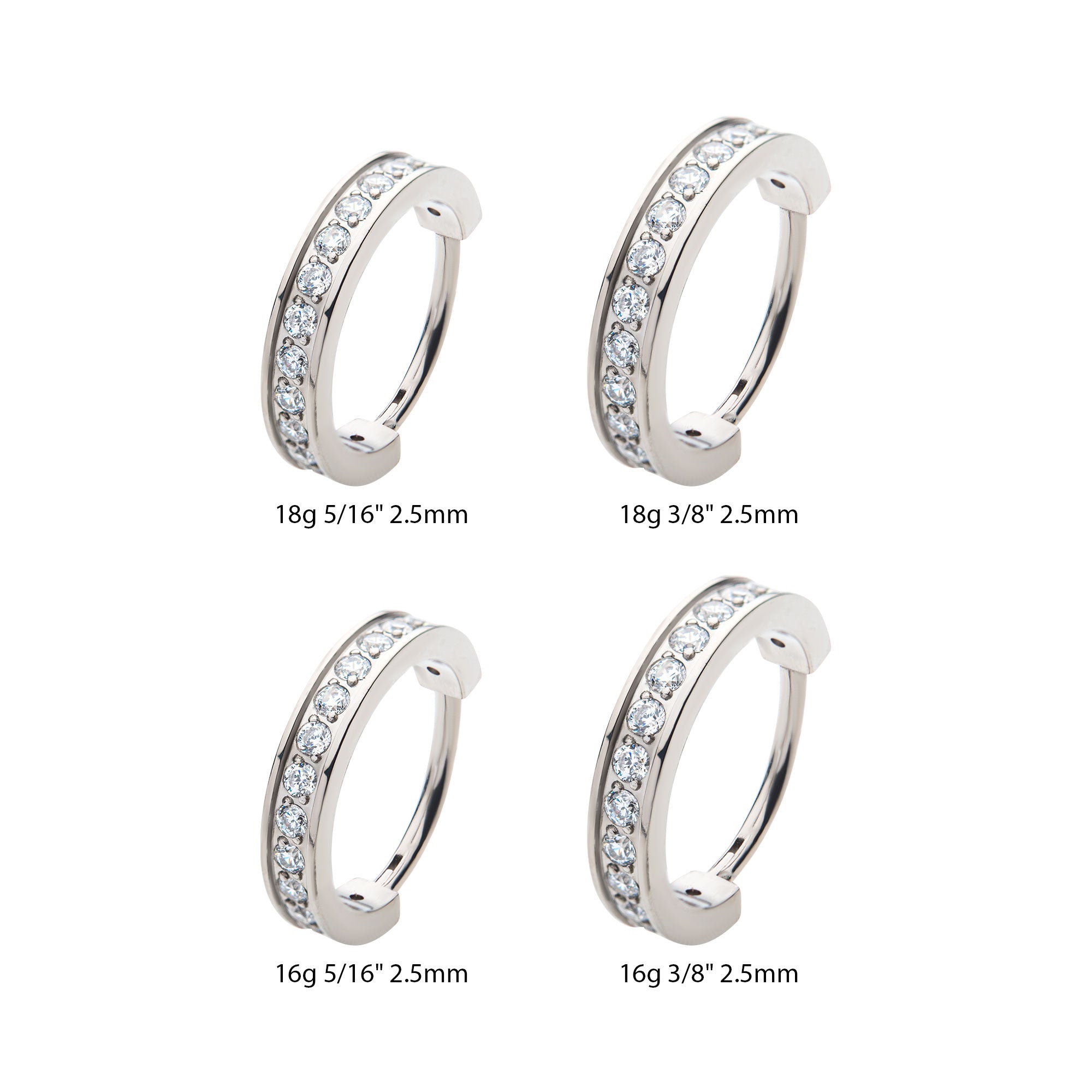 Titanium Clear CZ 2.5mm Thick Hinged Segment Clicker