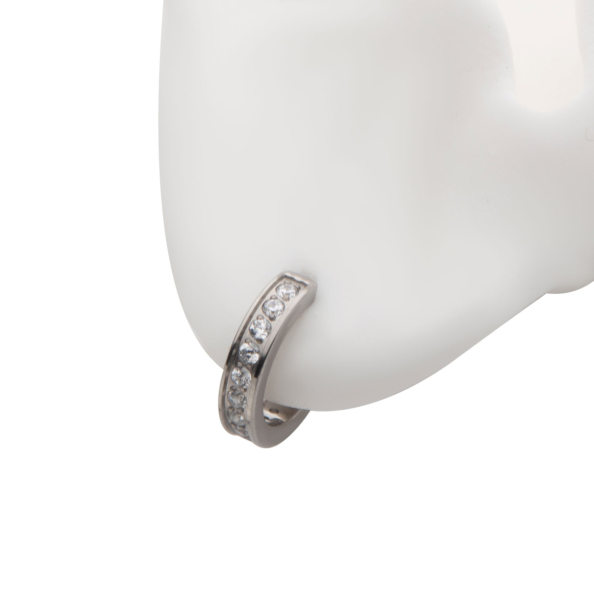 Titanium Clear CZ 2.5mm Thick Hinged Segment Clicker