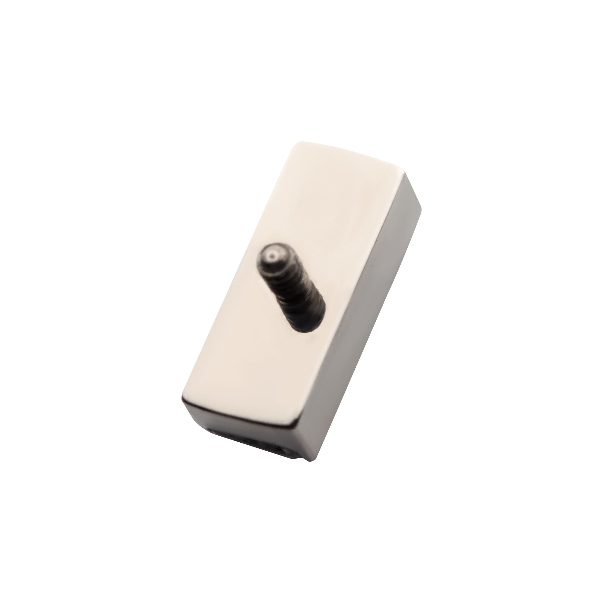 Titanium Internally Threaded with Channel Set Square CZ Bar Top