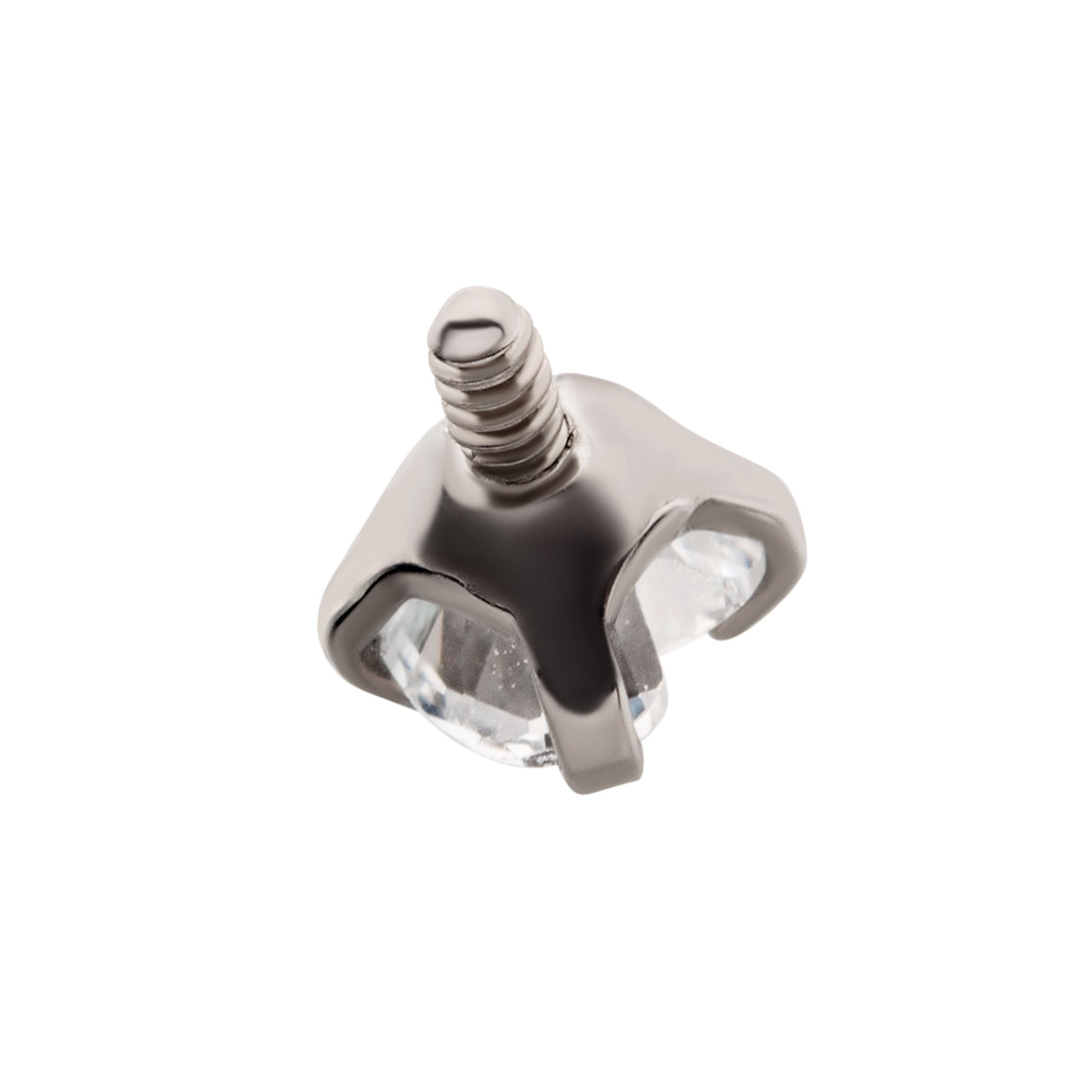 Titanium Internally Threaded with 4-Prong Set Heart CZ Top