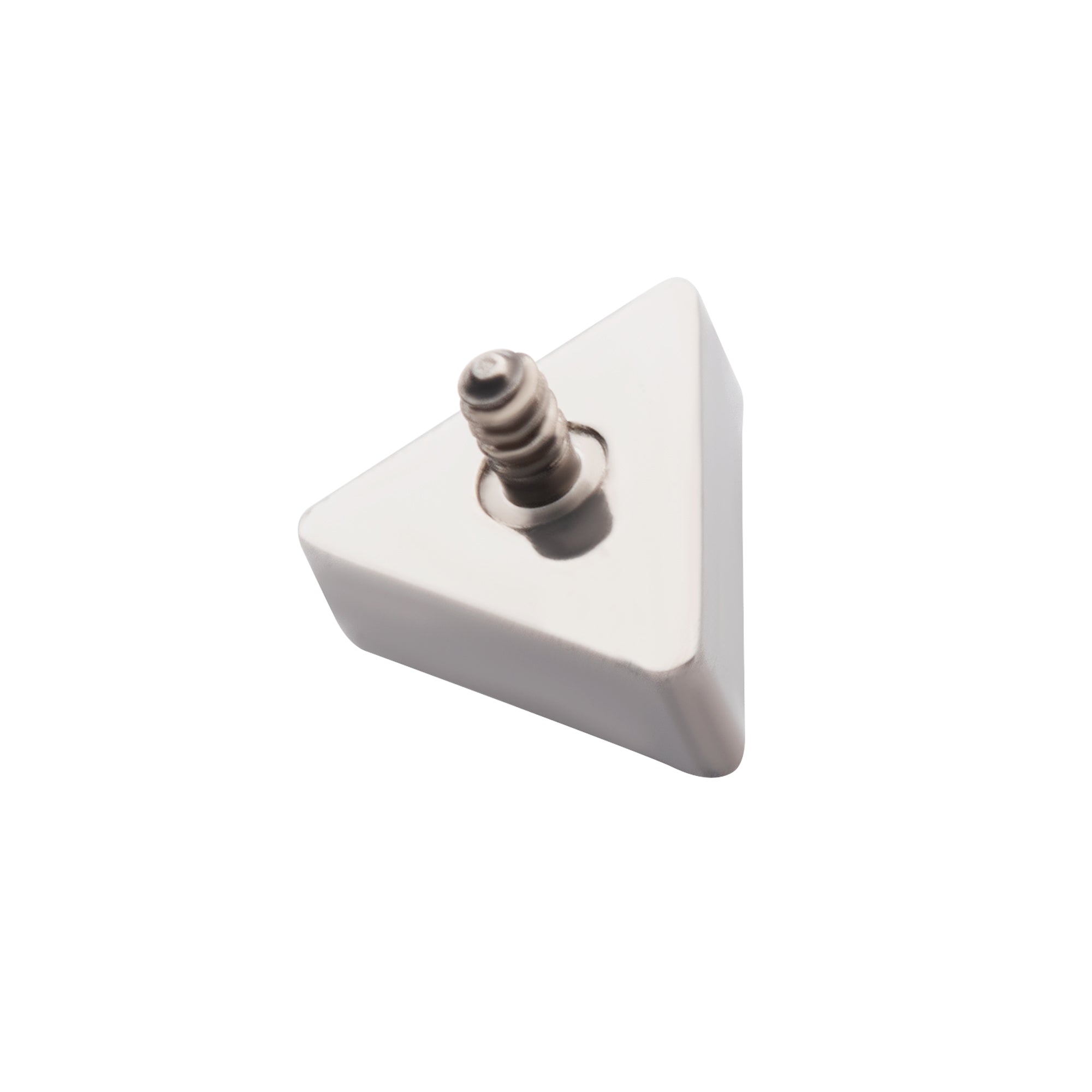 Titanium Internally Threaded with Bezel Set CZ Triangular Shape Top