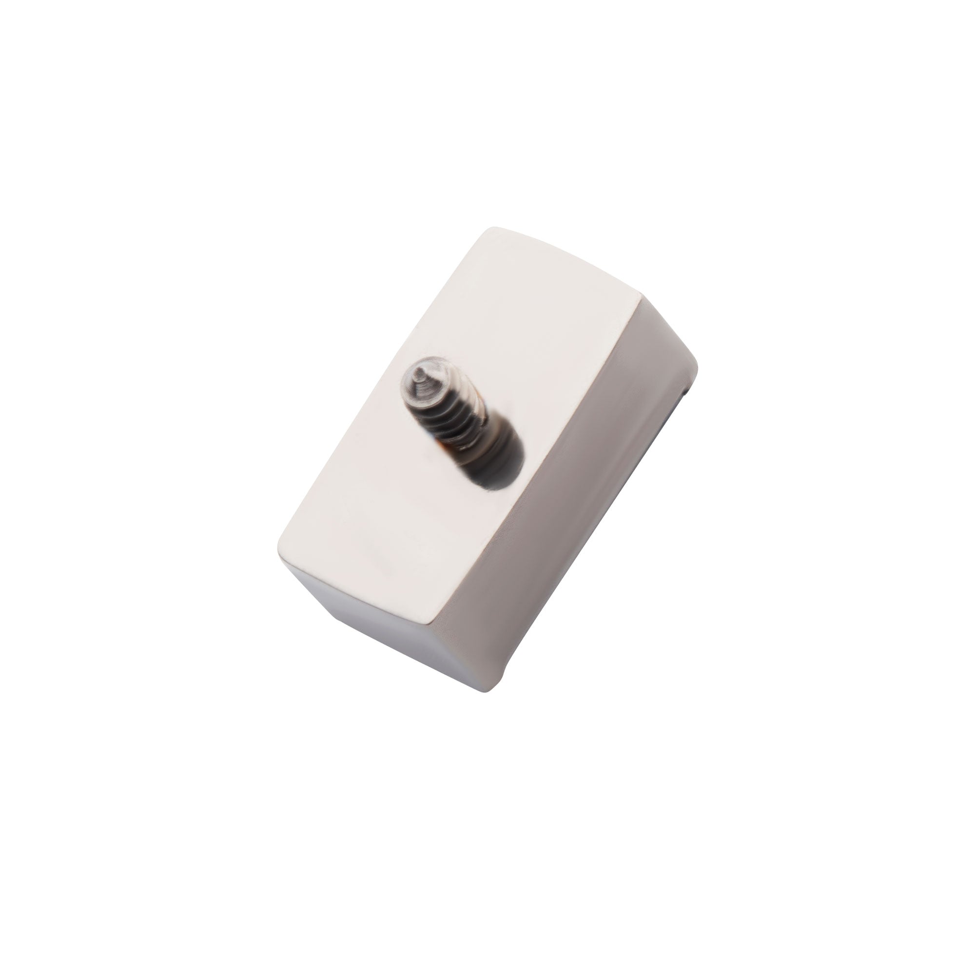 Titanium Internally Threaded with Bezel Set CZ Rectangular Shape Top