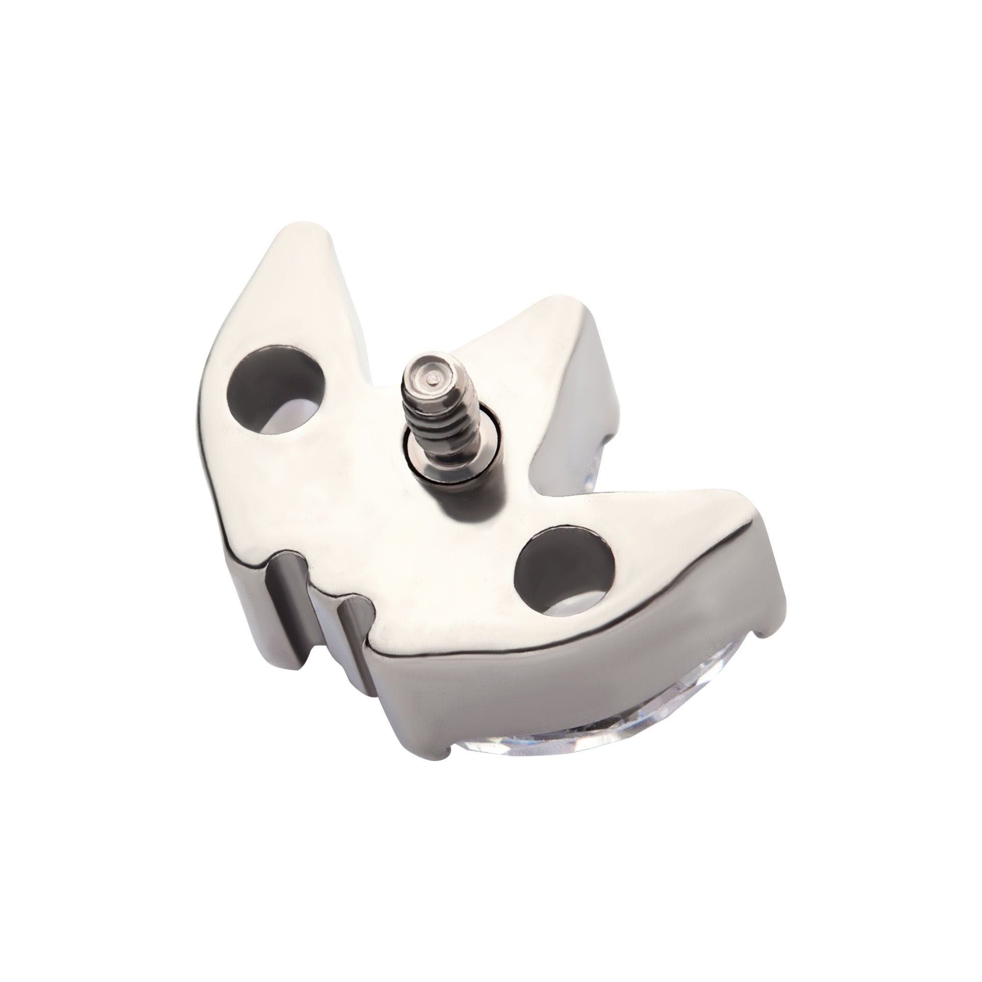 Titanium Internally Threaded with Prong Set Marquise CZ 3-Cluster Top