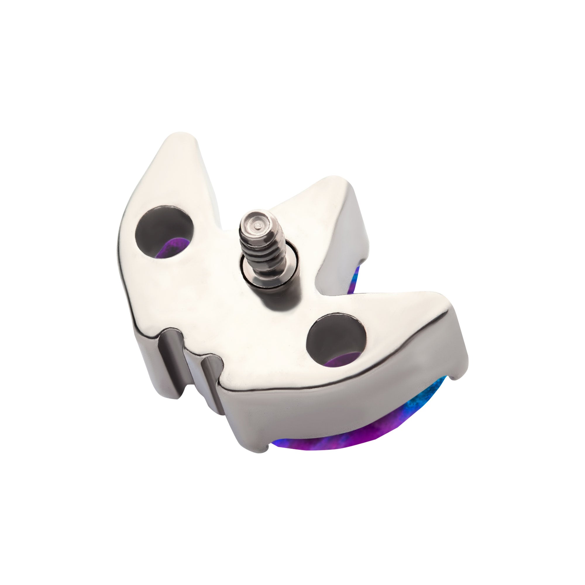 Titanium Internally Threaded with Prong Set Marquise CZ 3-Cluster Top