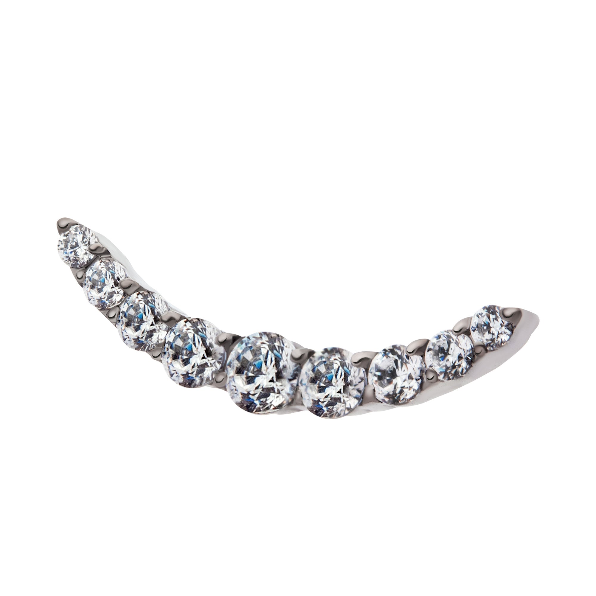 Titanium Internally Threaded with Prong Set Round CZ 9-Cluster Top