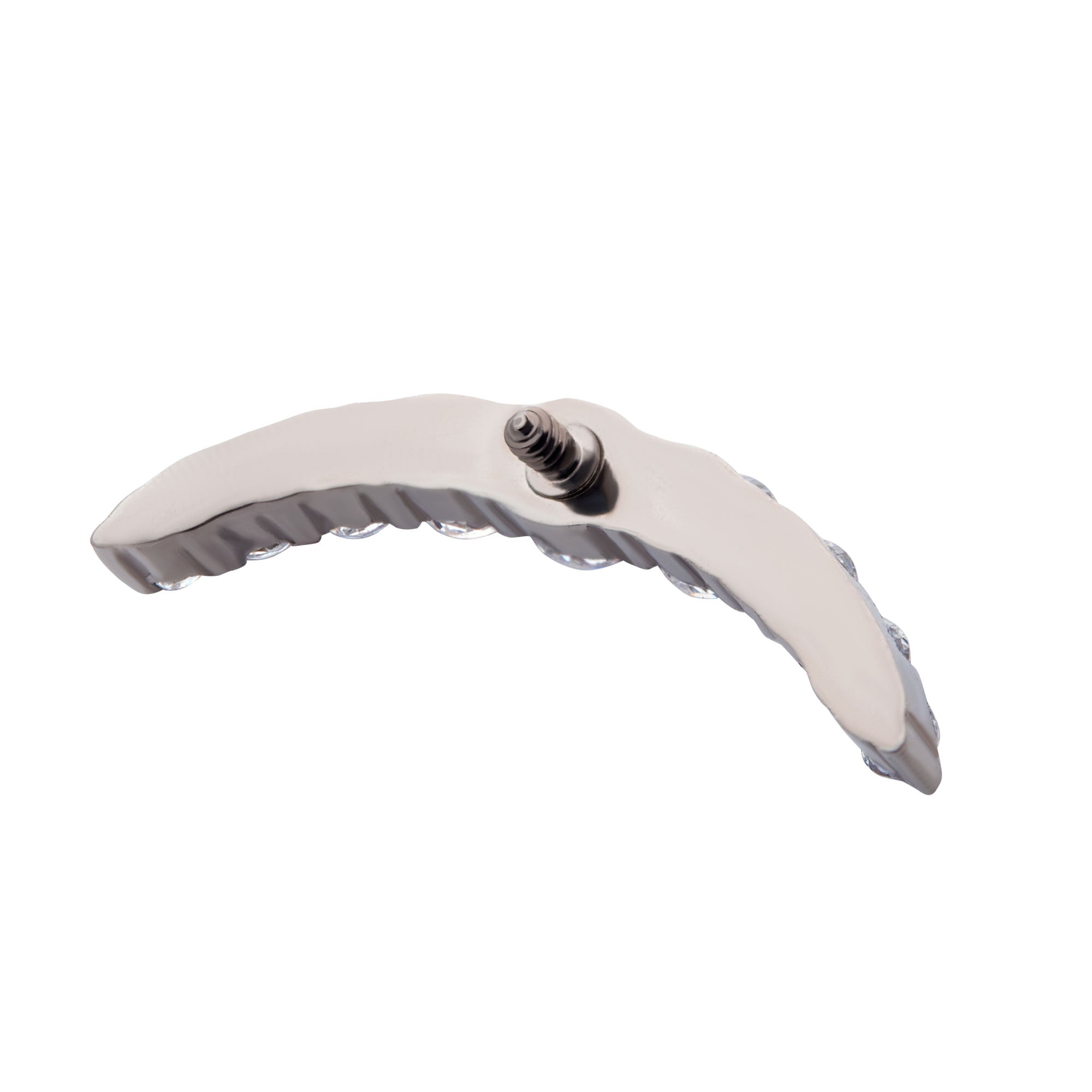 Titanium Internally Threaded with Prong Set Round CZ 9-Cluster Top