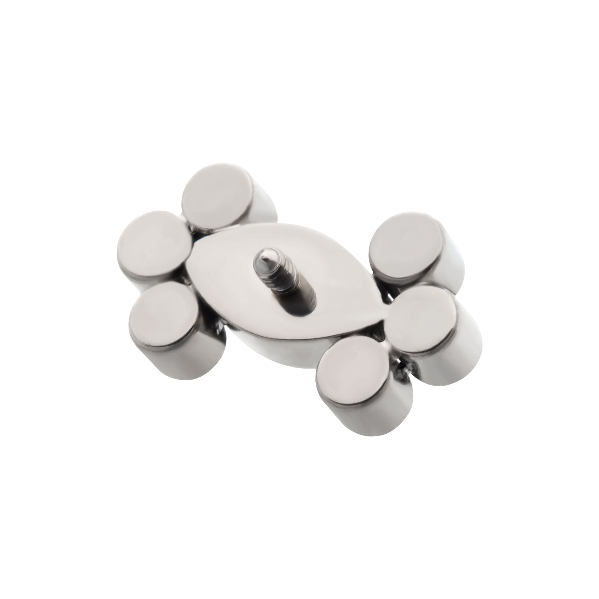 Titanium Internally Threaded with Clustered Bezel Set Marquise & Round CZ Top