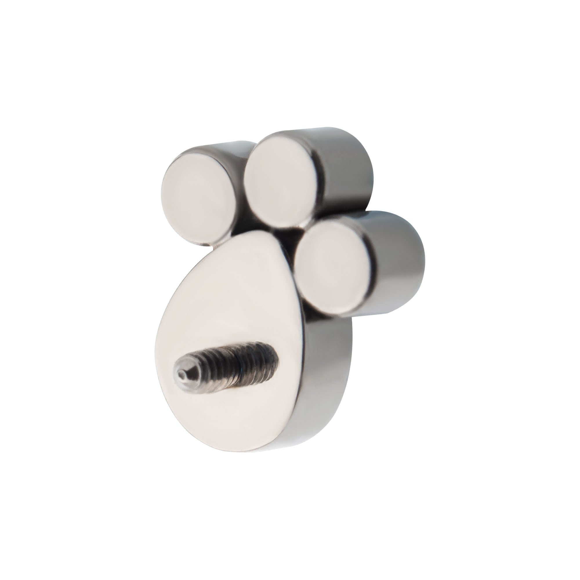 Titanium Internally Threaded with Clustered Bezel Set Teardrop & Round CZ Top