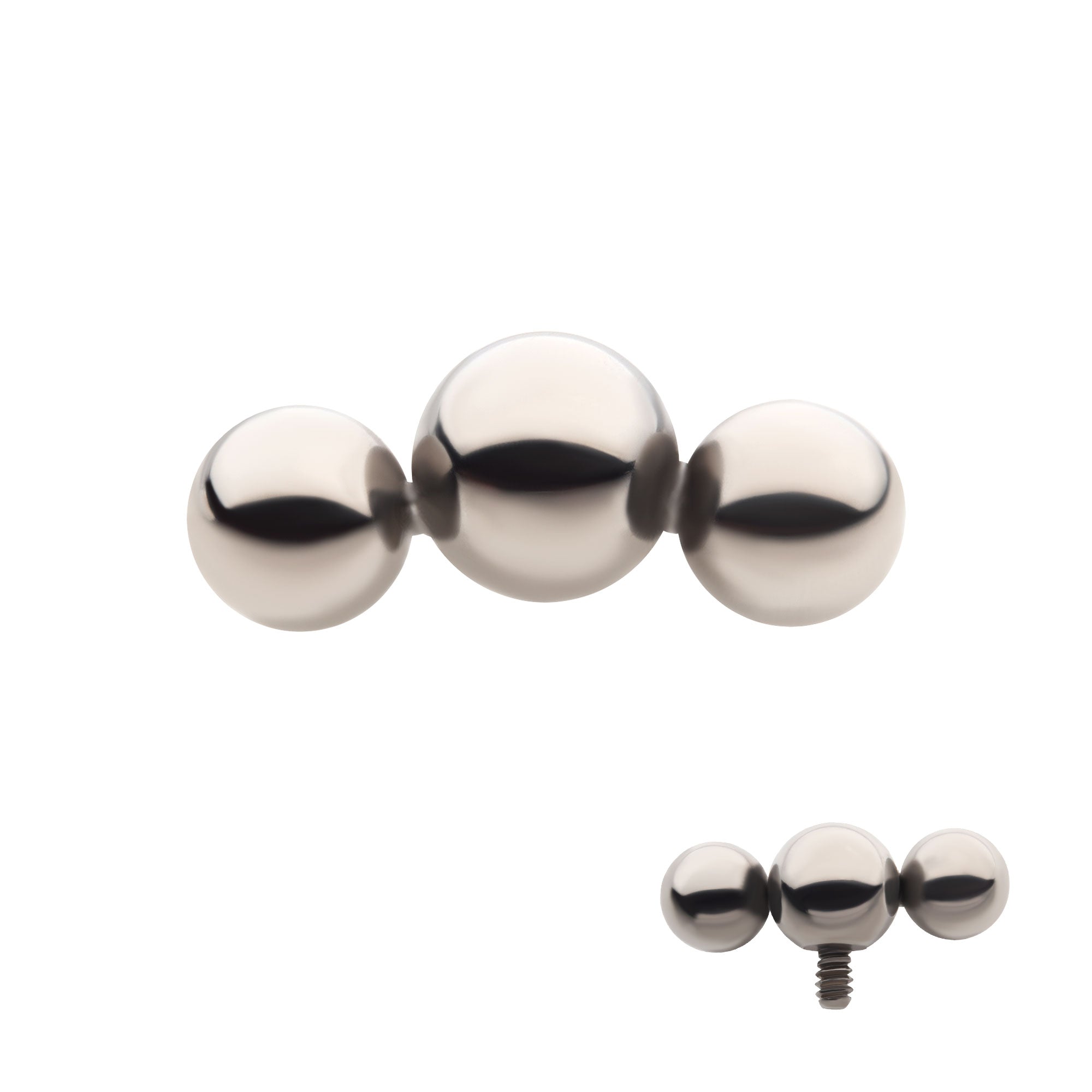 Titanium Internally Threaded with 3-Cluster Bead Top