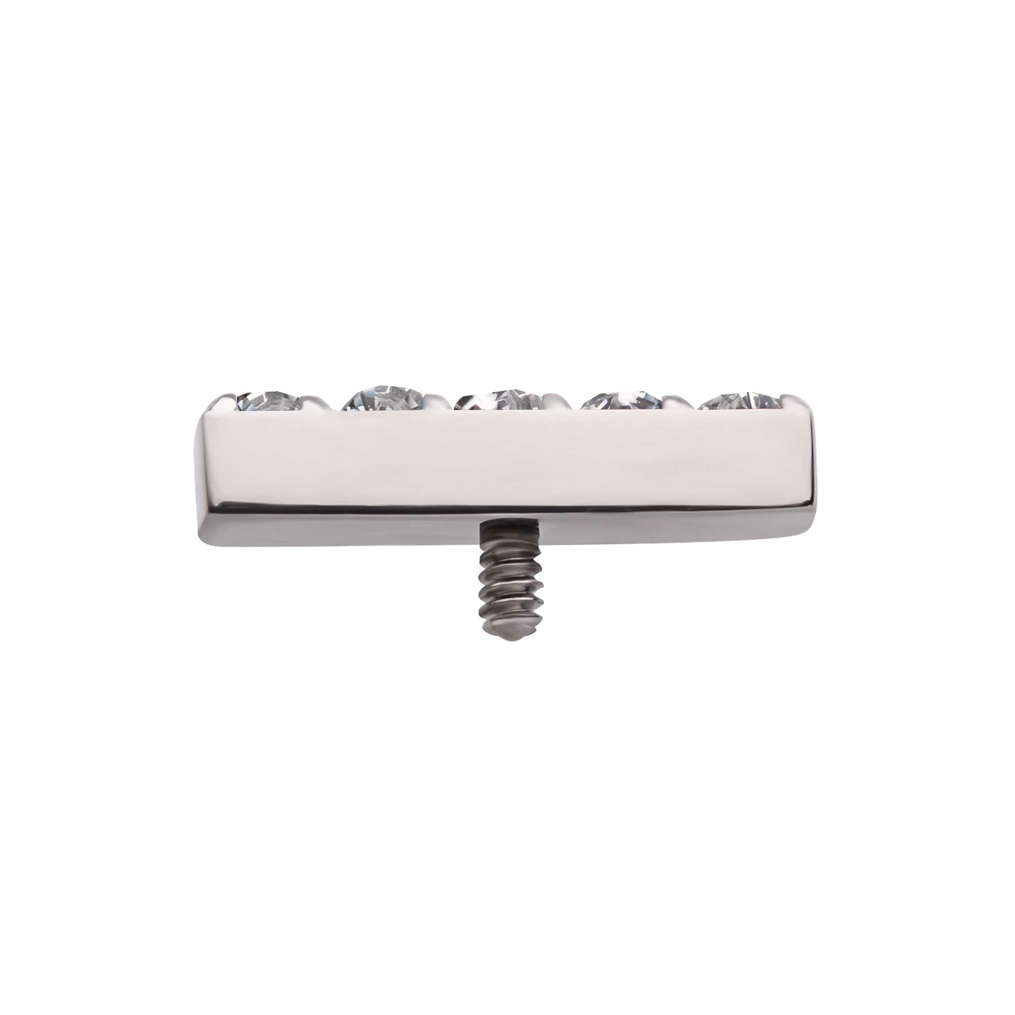 Titanium Internally Threaded with Prong Set Swarovski Crystal/CZ/Opal 5-Cluster Bar Top