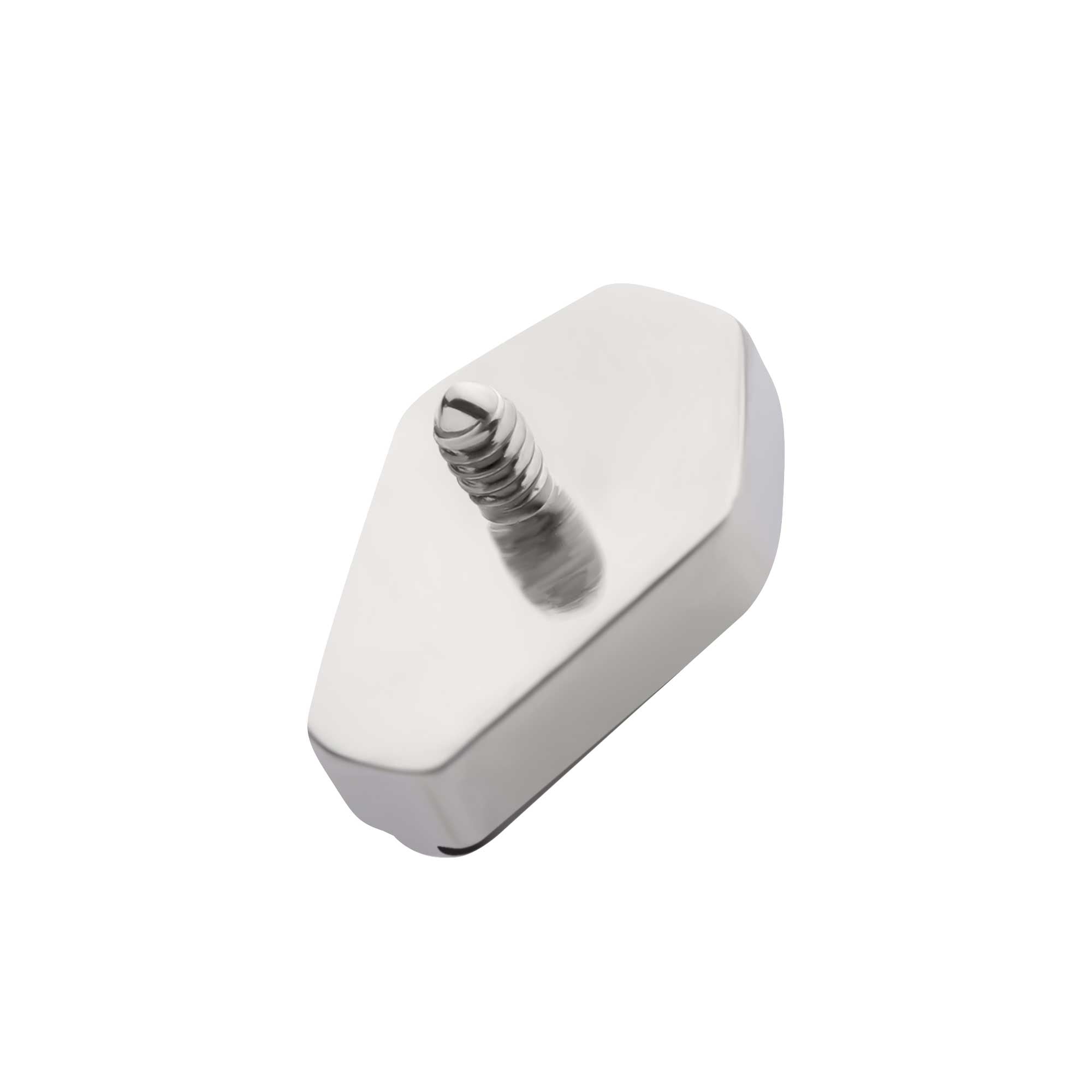 Titanium Internally Threaded with Prong Set Black CZ Coffin Top