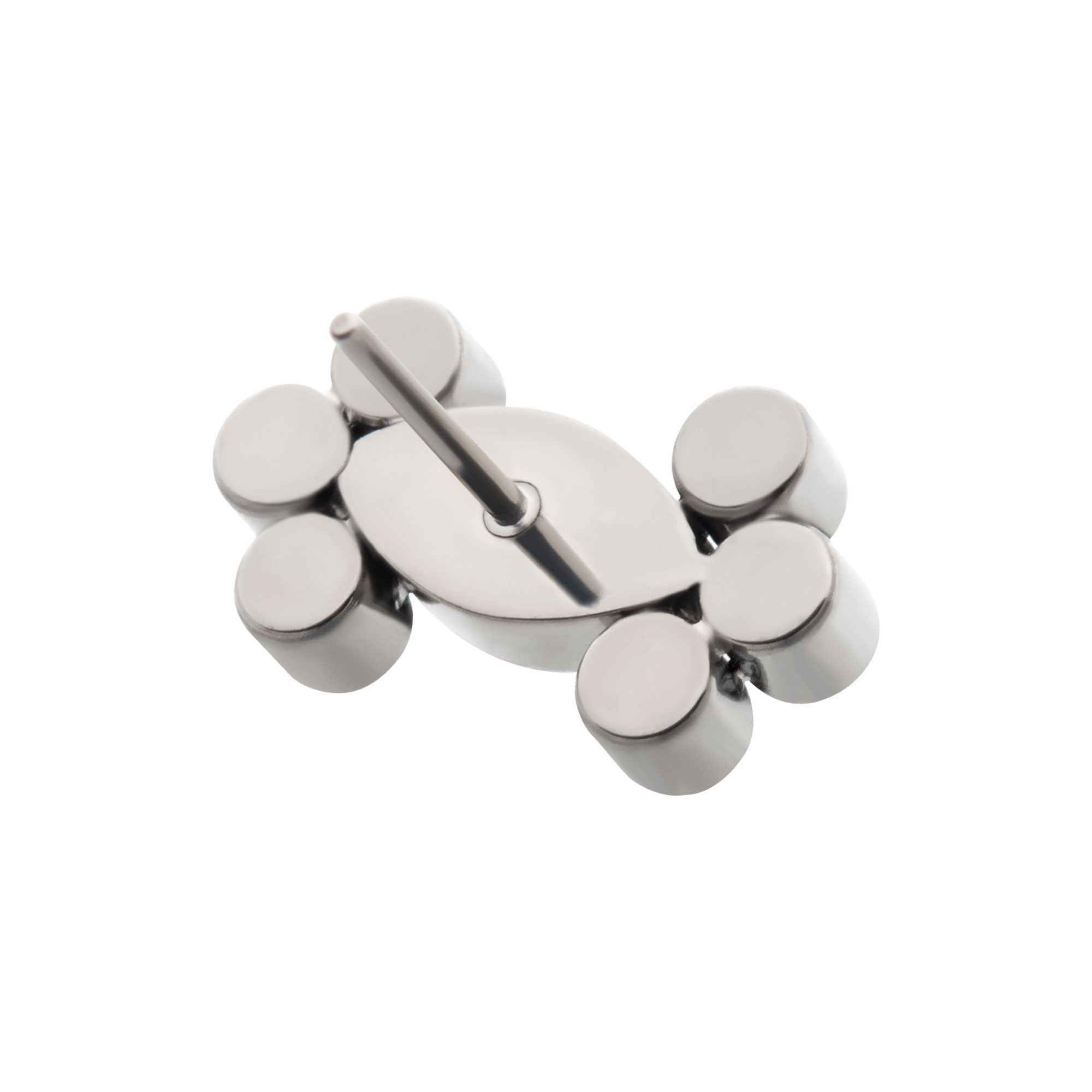 Titanium Threadless Clustered Marquise & Round CZ Top