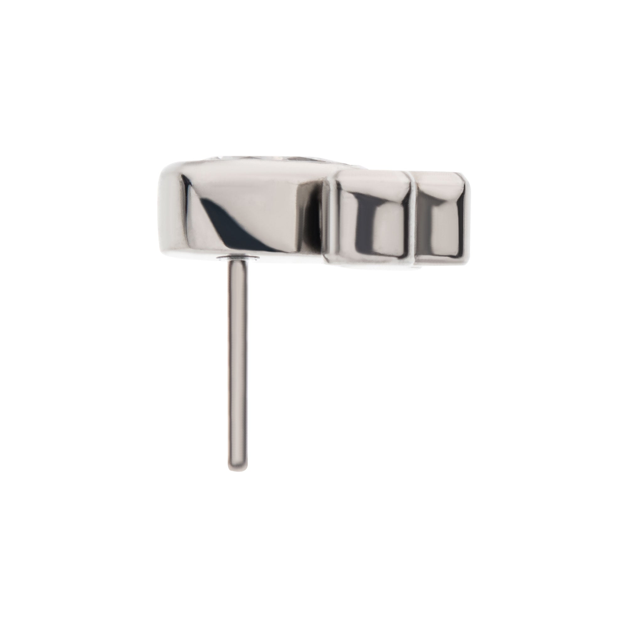 Titanium Threadless Clustered Teardrop & Round CZ Top