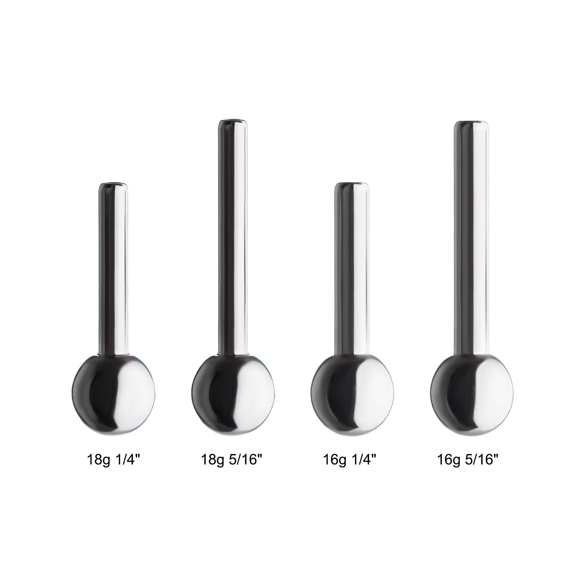 Titanium Threadless Straight Barbell with one Attached Ball