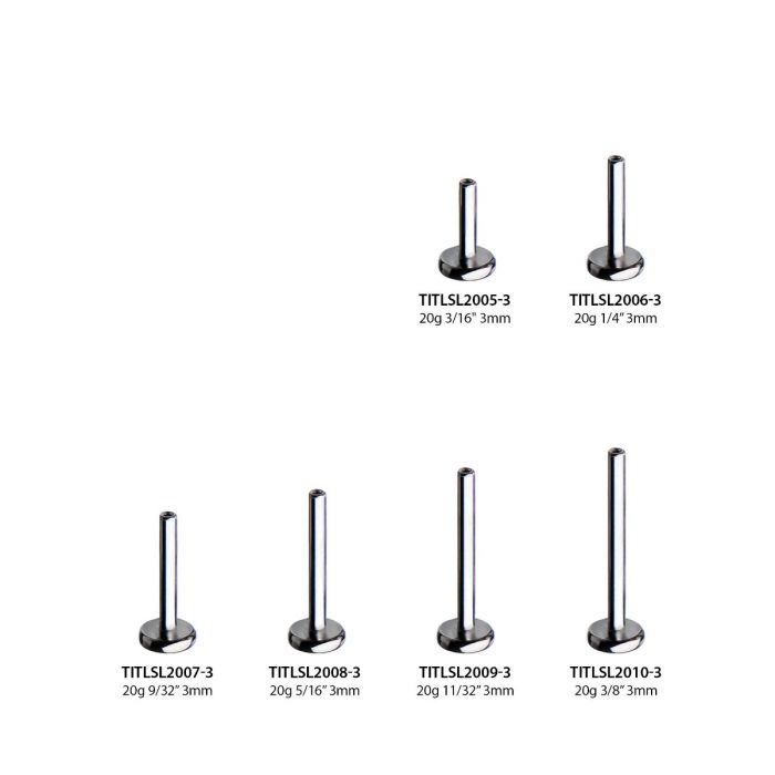 Titanium Threadless Labret 3mm Base