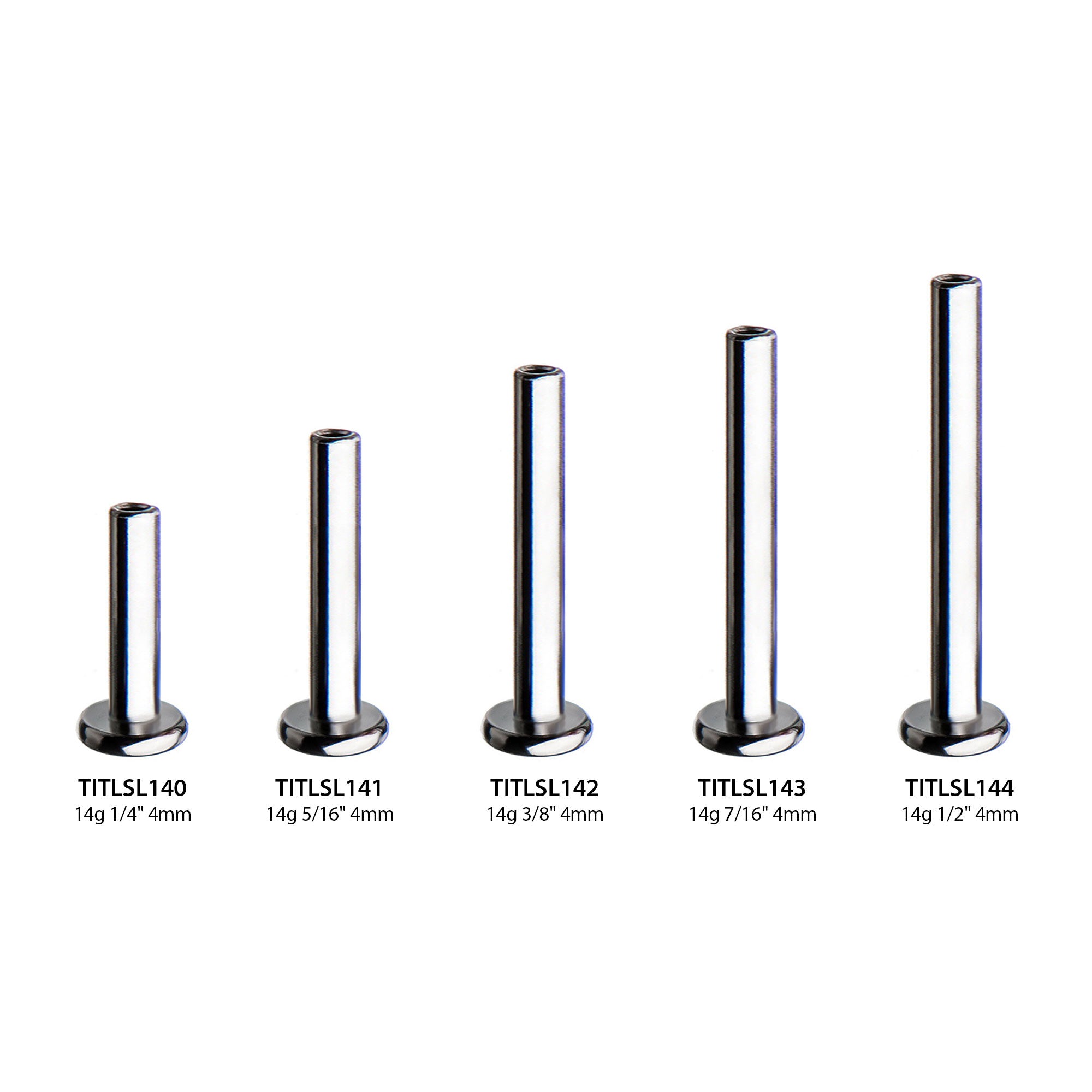 Titanium Threadless Labret 4mm Base