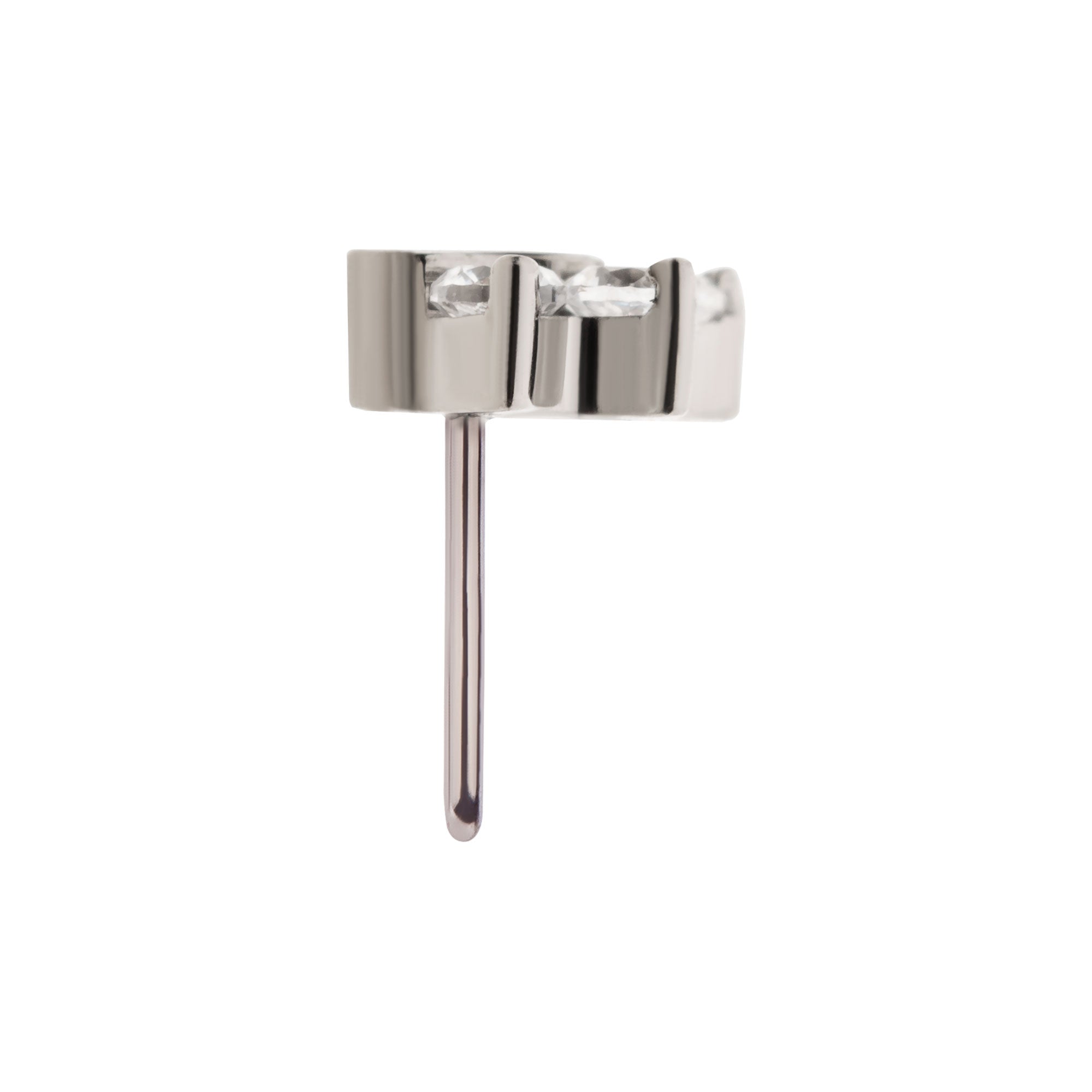 Titanium Threadless with Opal/CZ 4-Cluster Paw Top Clear CZ