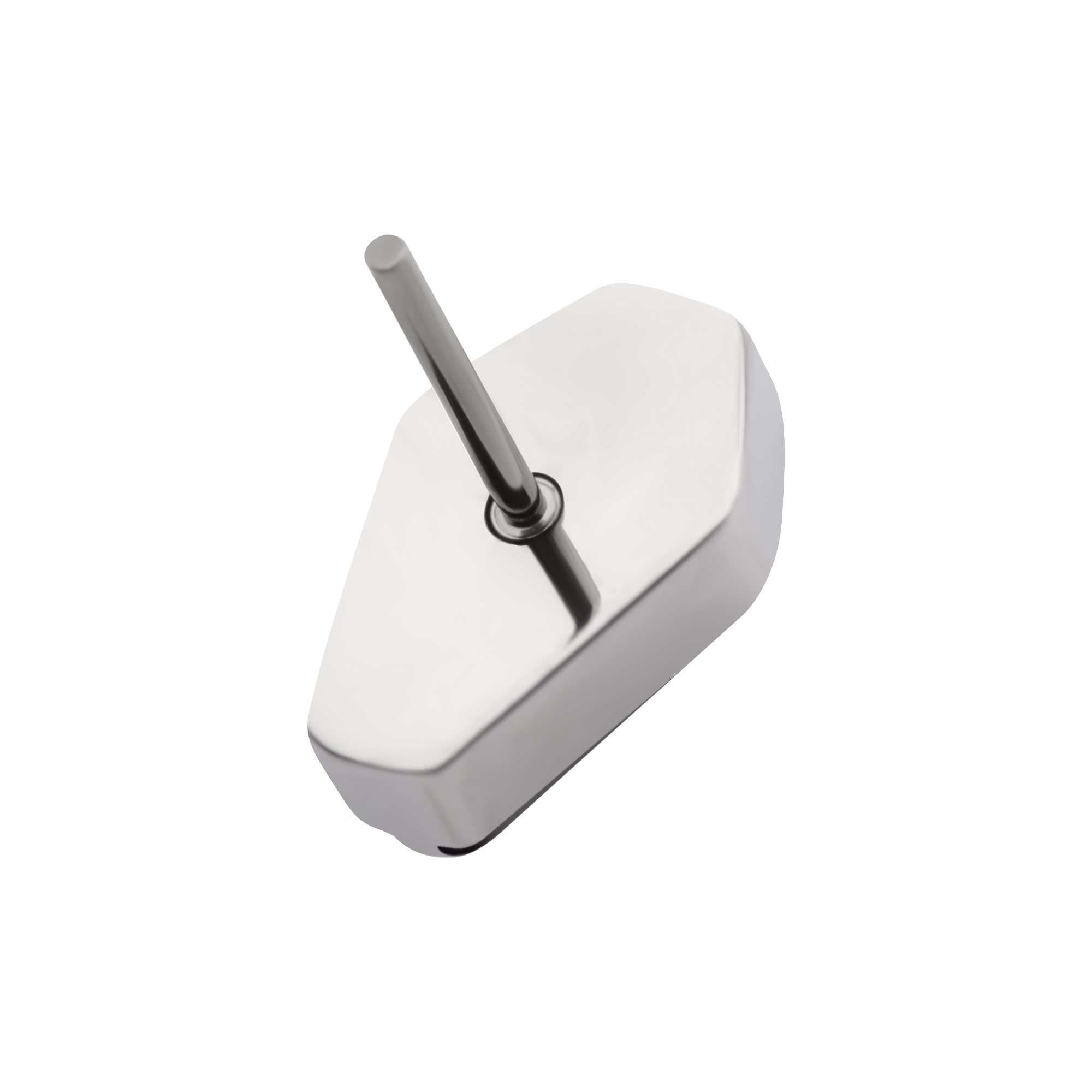 Coffin Titanium Threadless Prong Black CZ Top