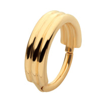 14kt Yellow Gold Triple Stack Design Side Facing Hinged Segment Clicker