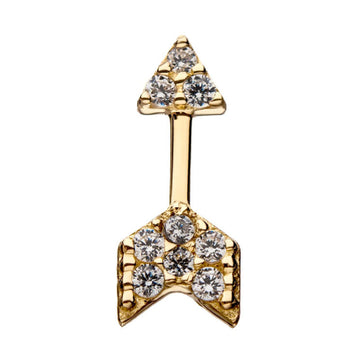 14kt Yellow Gold Threadless Multi-Clear CZ Arrow Top